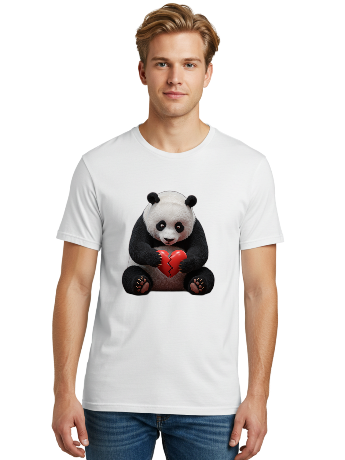 Panda-With-Broken-Heart-1 Men'S Graphic Tee, 100% Cotton, Comfortable Casual Summer Wear, Machine Washable, Vintage Camera, Old Camera, Antique Camera, Black Camera, Classic Photography, Photography Equipment, Nostalgic Device, Film Camera, Baf326