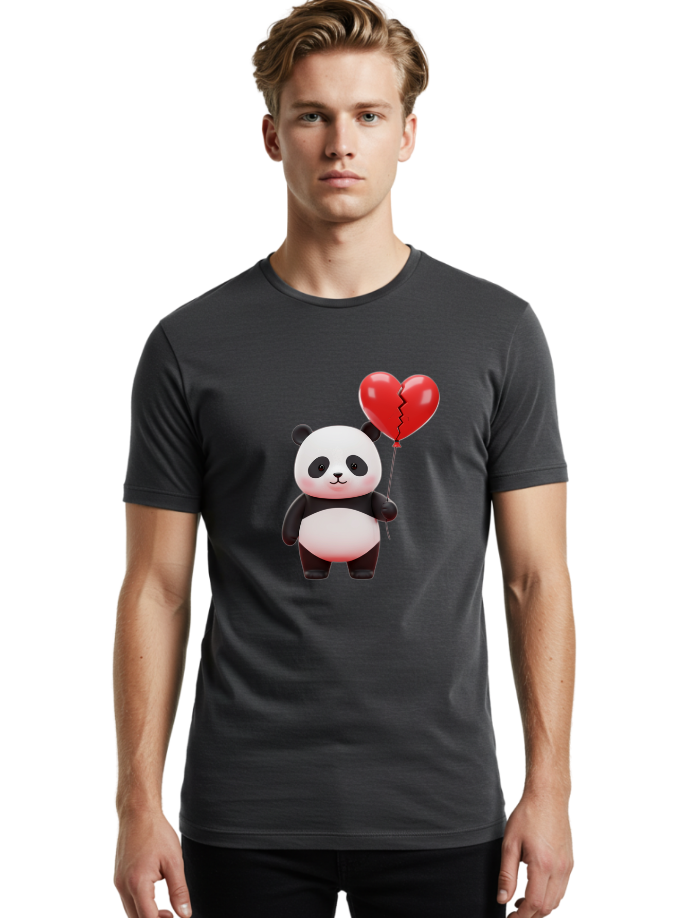 Panda-With-Broken-Heart-Balloon Men'S Graphic Tee, 100% Cotton, Comfortable Casual Summer Wear, Machine Washable, Vintage Camera, Old Camera, Antique Camera, Black Camera, Classic Photography, Photography Equipment, Nostalgic Device, Baf328