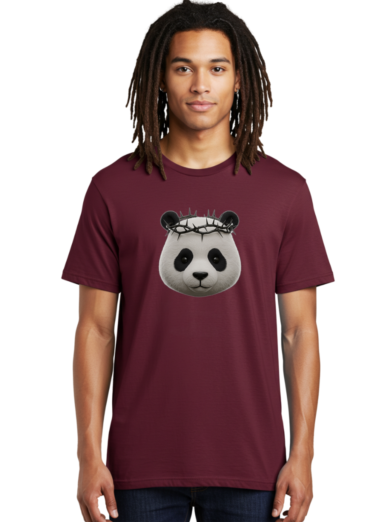 Panda-With-Crown-Of-Thorns-1 Men'S Graphic Tee, 100% Cotton, Comfortable Casual Summer Wear, Machine Washable, Vintage Camera, Old Camera, Antique Camera, Black Camera, Classic Photography, Photography Equipment, Nostalgic Device, Film Camera, Baf331