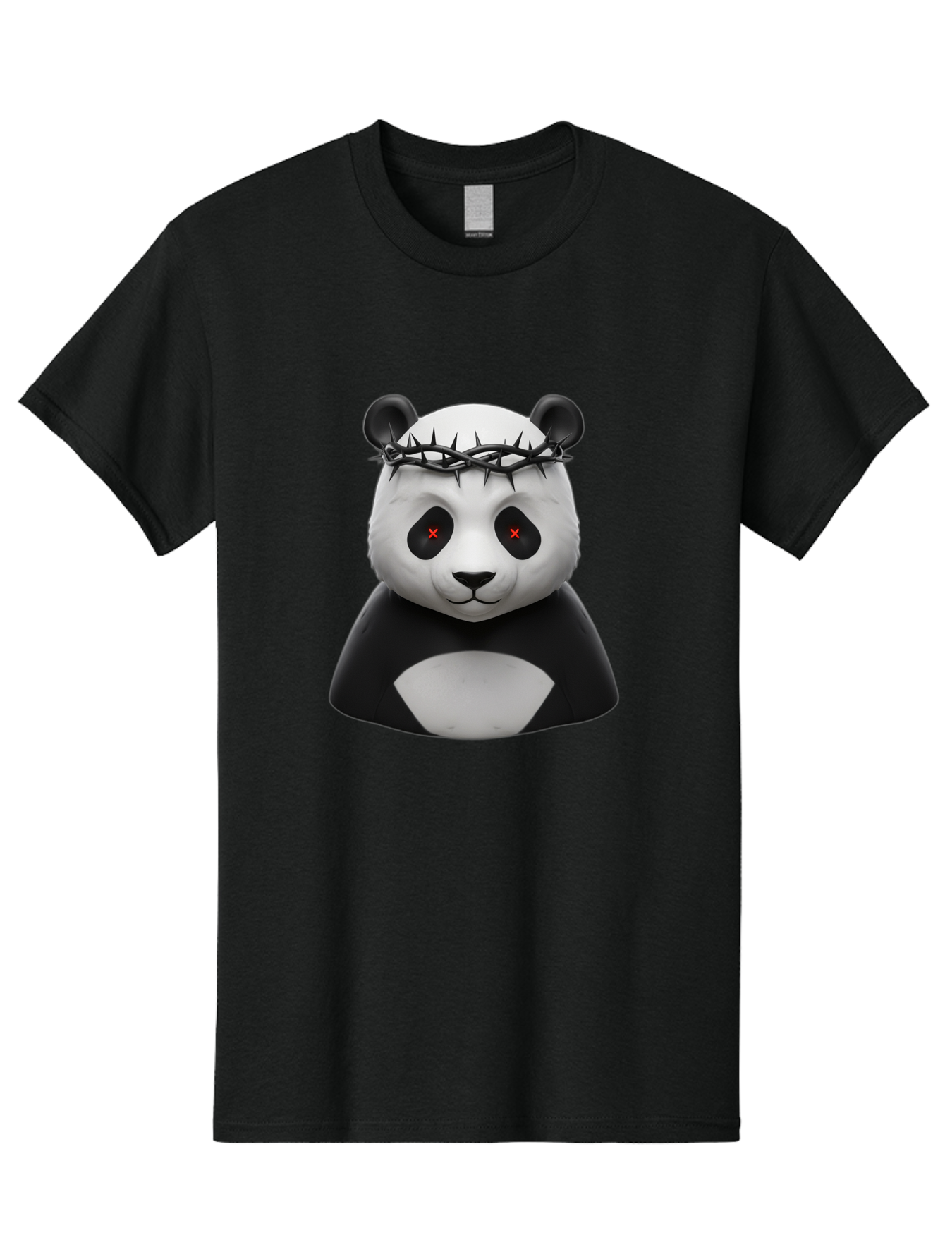 Panda-With-Crown-Of-Thorns-2 Men'S Graphic Tee, 100% Cotton, Comfortable Casual Summer Wear, Machine Washable, Vintage Camera, Old Camera, Antique Camera, Black Camera, Classic Photography, Photography Equipment, Nostalgic Device, Film Camera, Baf332
