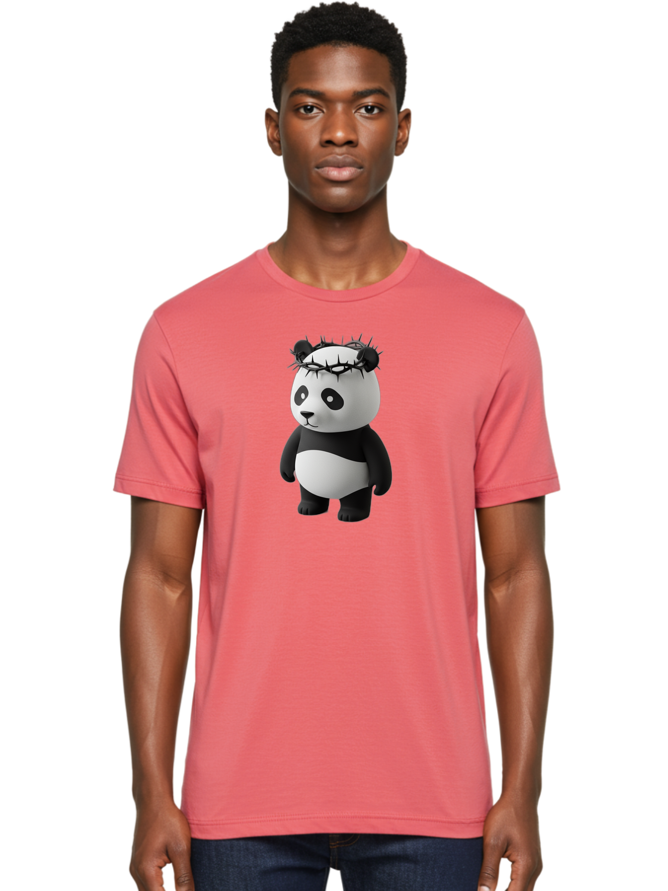 Panda-With-Crown-Of-Thorns-3 Men'S Graphic Tee, 100% Cotton, Comfortable Casual Summer Wear, Machine Washable, Vintage Camera, Old Camera, Antique Camera, Black Camera, Classic Photography, Photography Equipment, Nostalgic Device, Film Camera, Baf333