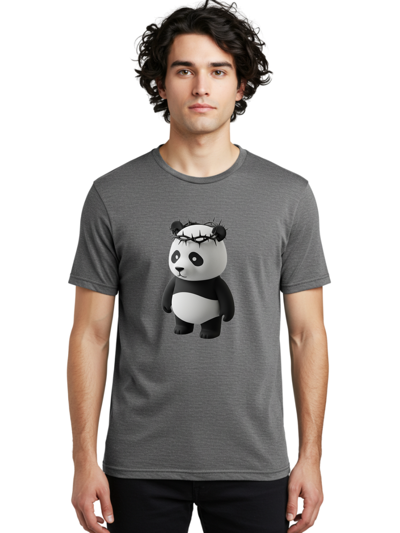 Panda-With-Crown-Of-Thorns-3 Men'S Graphic Tee, 100% Cotton, Comfortable Casual Summer Wear, Machine Washable, Vintage Camera, Old Camera, Antique Camera, Black Camera, Classic Photography, Photography Equipment, Nostalgic Device, Film Camera, Baf333