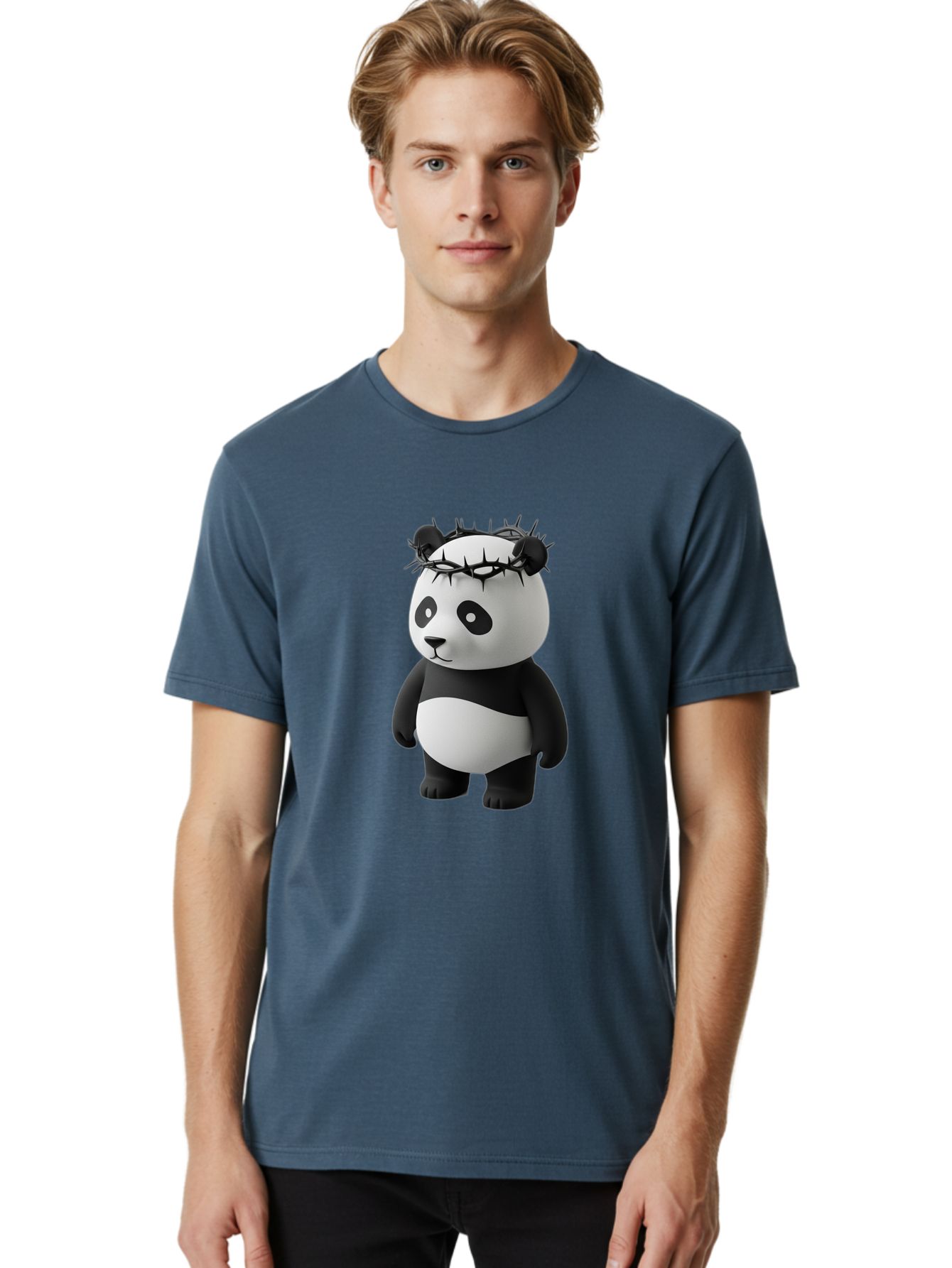 Panda-With-Crown-Of-Thorns-3 Men'S Graphic Tee, 100% Cotton, Comfortable Casual Summer Wear, Machine Washable, Vintage Camera, Old Camera, Antique Camera, Black Camera, Classic Photography, Photography Equipment, Nostalgic Device, Film Camera, Baf333