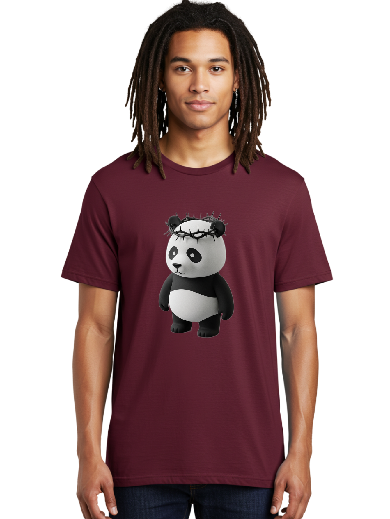 Panda-With-Crown-Of-Thorns-3 Men'S Graphic Tee, 100% Cotton, Comfortable Casual Summer Wear, Machine Washable, Vintage Camera, Old Camera, Antique Camera, Black Camera, Classic Photography, Photography Equipment, Nostalgic Device, Film Camera, Baf333