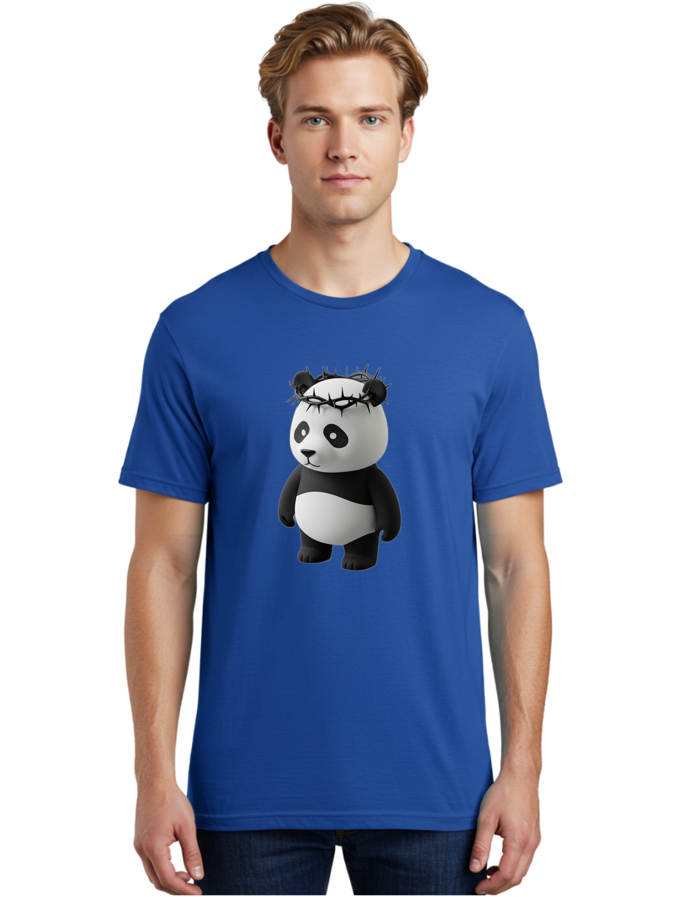 Panda-With-Crown-Of-Thorns-3 Men'S Graphic Tee, 100% Cotton, Comfortable Casual Summer Wear, Machine Washable, Vintage Camera, Old Camera, Antique Camera, Black Camera, Classic Photography, Photography Equipment, Nostalgic Device, Film Camera, Baf333