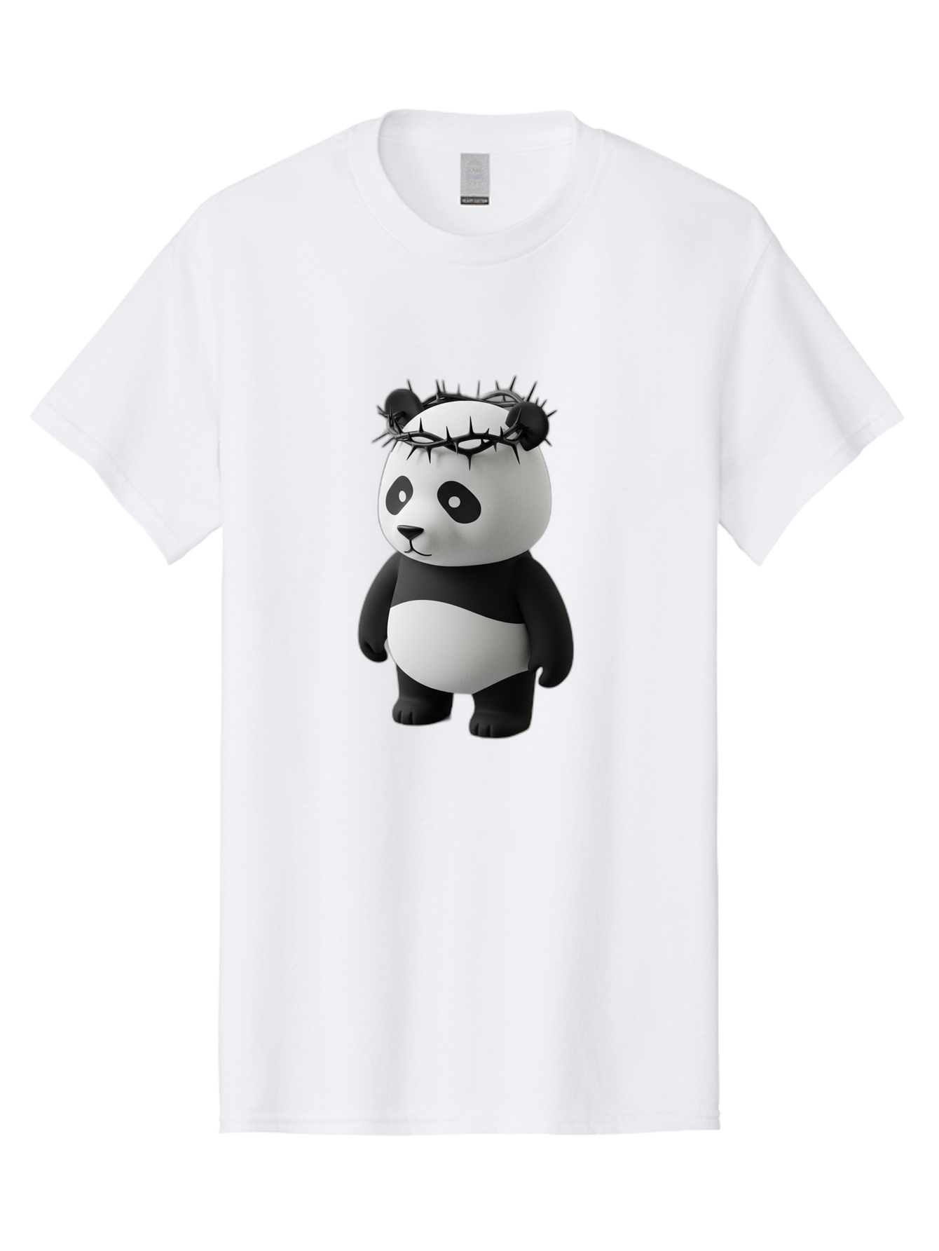 Panda-With-Crown-Of-Thorns-3 Men'S Graphic Tee, 100% Cotton, Comfortable Casual Summer Wear, Machine Washable, Vintage Camera, Old Camera, Antique Camera, Black Camera, Classic Photography, Photography Equipment, Nostalgic Device, Film Camera, Baf333