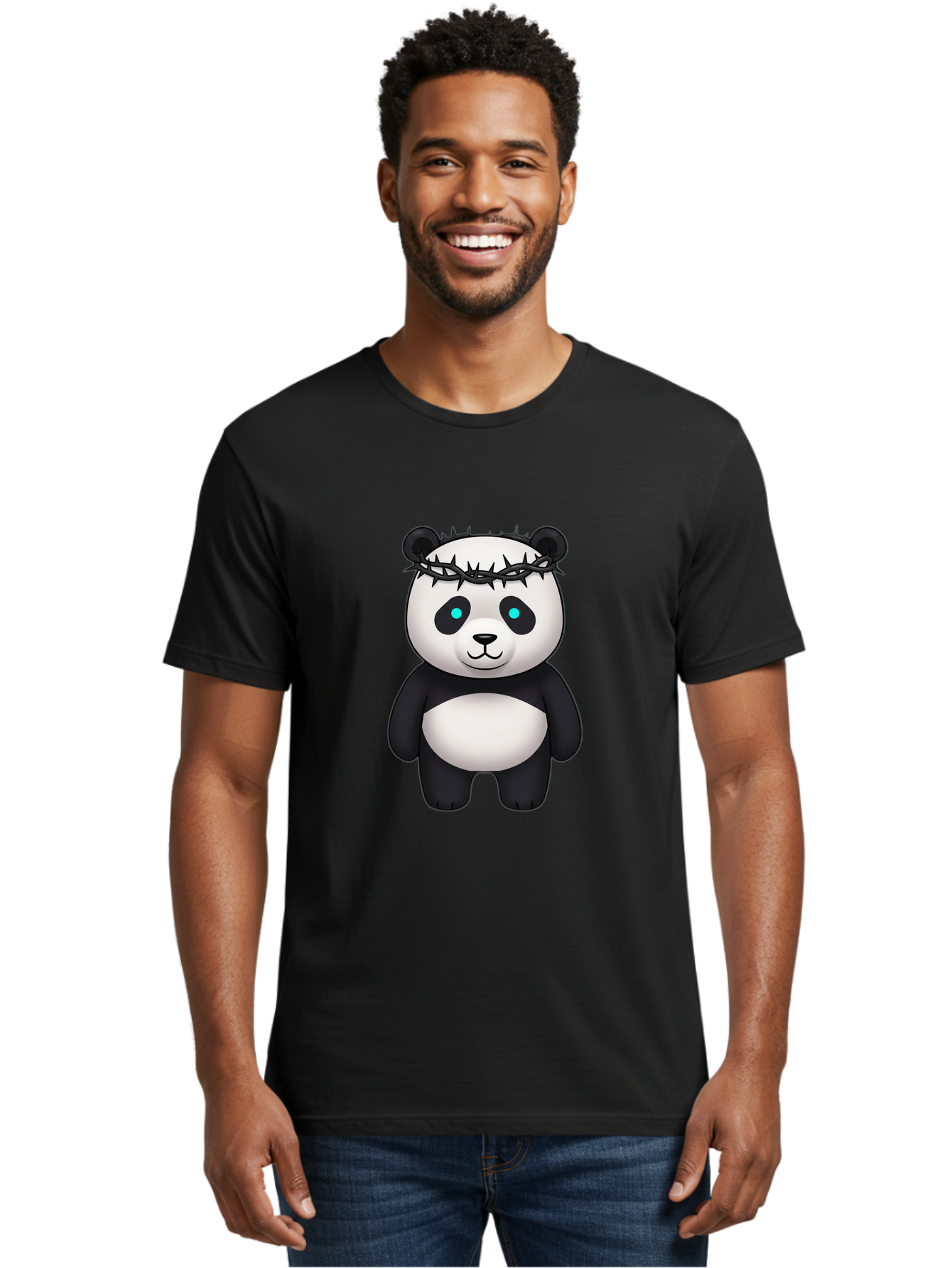 Panda-With-Crown-Of-Thorns Men'S Graphic Tee, 100% Cotton, Comfortable Casual Summer Wear, Machine Washable, Vintage Camera, Old Camera, Antique Camera, Black Camera, Classic Photography, Photography Equipment, Nostalgic Device, Film Camera, Baf334