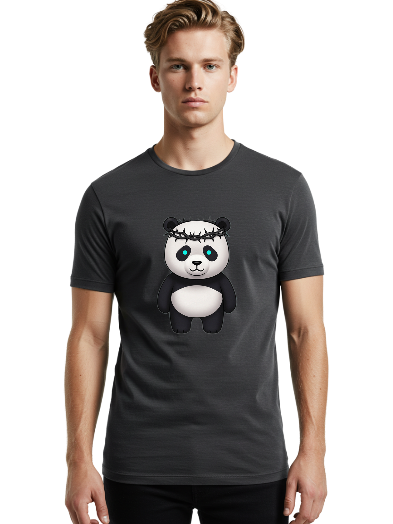 Panda-With-Crown-Of-Thorns Men'S Graphic Tee, 100% Cotton, Comfortable Casual Summer Wear, Machine Washable, Vintage Camera, Old Camera, Antique Camera, Black Camera, Classic Photography, Photography Equipment, Nostalgic Device, Film Camera, Baf334