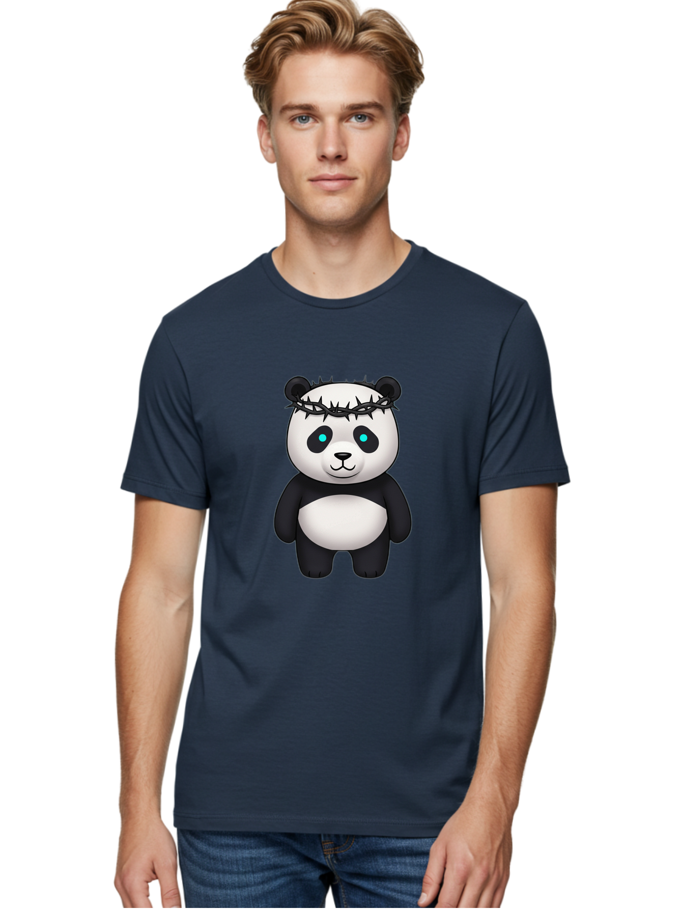 Panda-With-Crown-Of-Thorns Men'S Graphic Tee, 100% Cotton, Comfortable Casual Summer Wear, Machine Washable, Vintage Camera, Old Camera, Antique Camera, Black Camera, Classic Photography, Photography Equipment, Nostalgic Device, Film Camera, Baf334