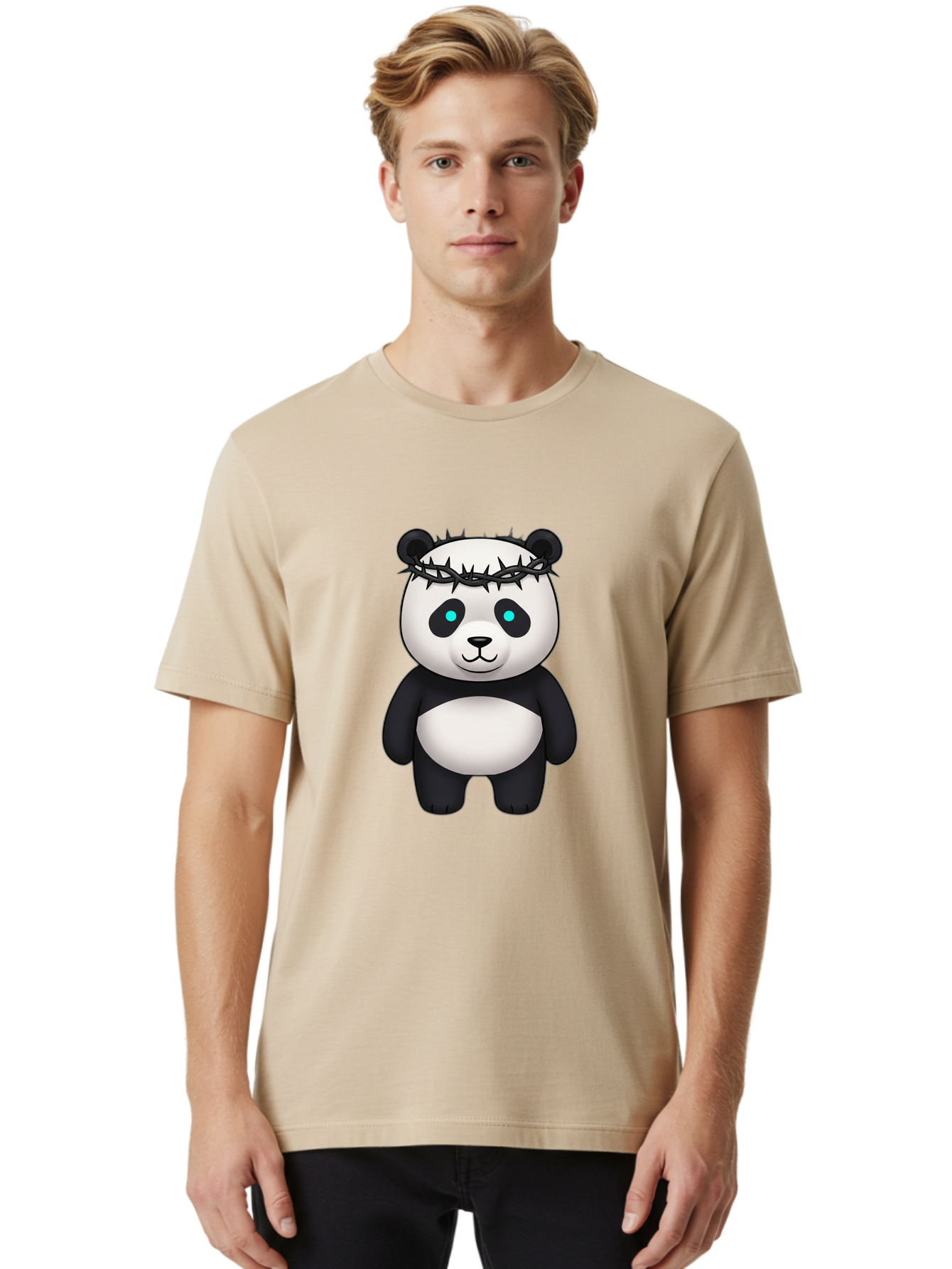 Panda-With-Crown-Of-Thorns Men'S Graphic Tee, 100% Cotton, Comfortable Casual Summer Wear, Machine Washable, Vintage Camera, Old Camera, Antique Camera, Black Camera, Classic Photography, Photography Equipment, Nostalgic Device, Film Camera, Baf334