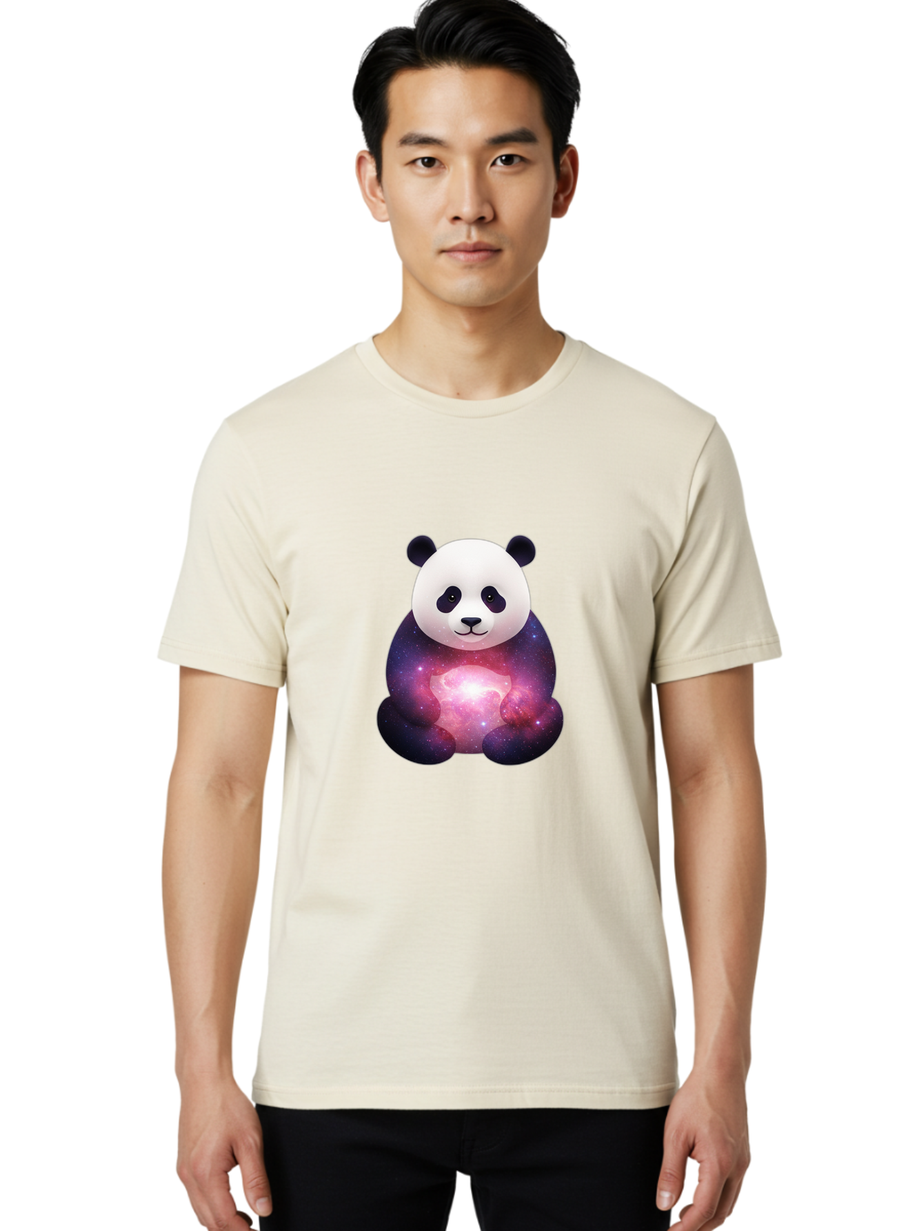 Panda-With-Galaxy Men'S Graphic Tee, 100% Cotton, Comfortable Casual Summer Wear, Machine Washable, Vintage Camera, Old Camera, Antique Camera, Black Camera, Classic Photography, Photography Equipment, Nostalgic Device, Film Camera, Camera Art Baf335