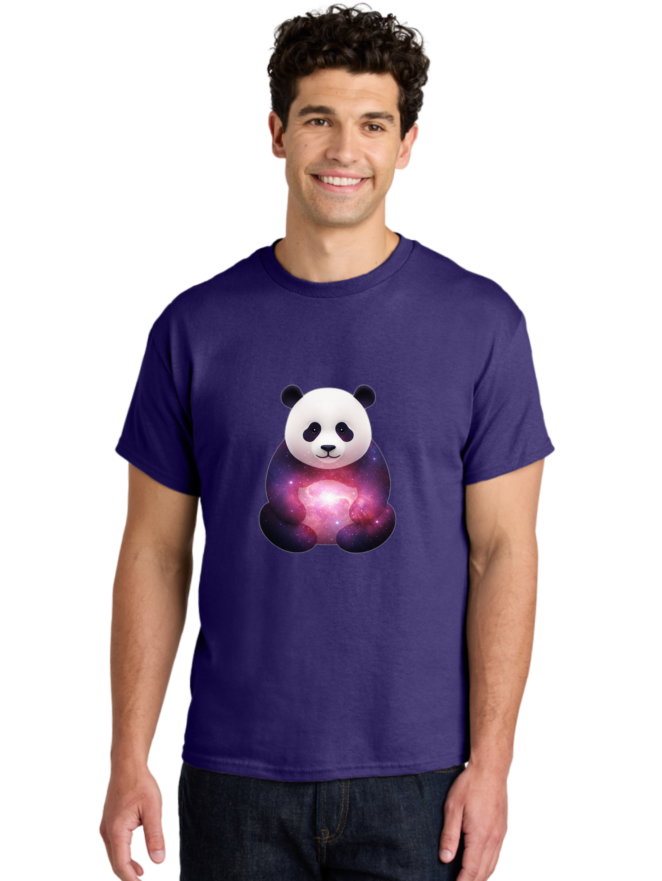 Panda-With-Galaxy Men'S Graphic Tee, 100% Cotton, Comfortable Casual Summer Wear, Machine Washable, Vintage Camera, Old Camera, Antique Camera, Black Camera, Classic Photography, Photography Equipment, Nostalgic Device, Film Camera, Camera Art Baf335