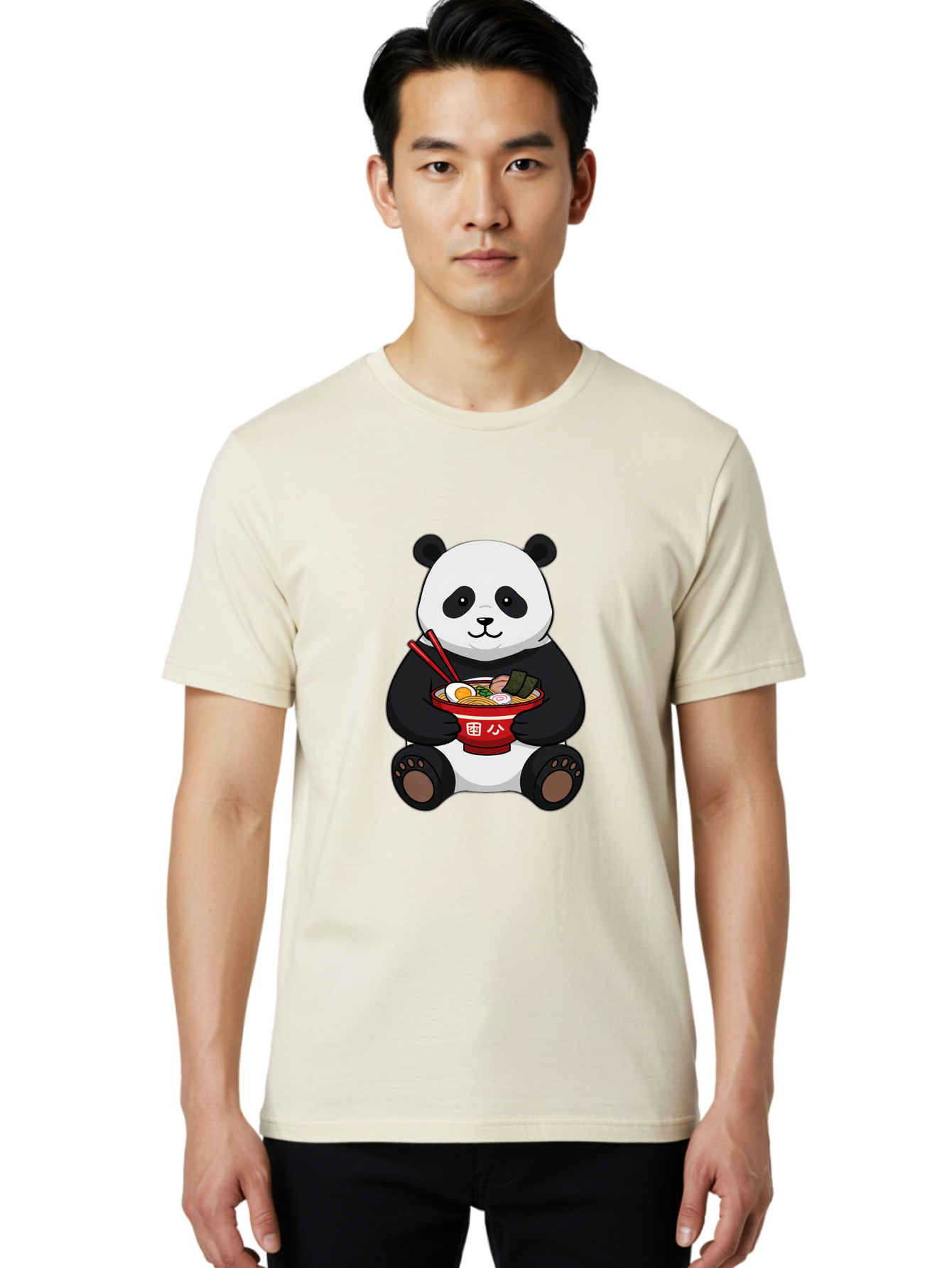 Panda-With-Ramen-1 Men'S Graphic Tee, 100% Cotton, Comfortable Casual Summer Wear, Machine Washable, Vintage Camera, Old Camera, Antique Camera, Black Camera, Classic Photography, Photography Equipment, Nostalgic Device, Film Camera, Baf336