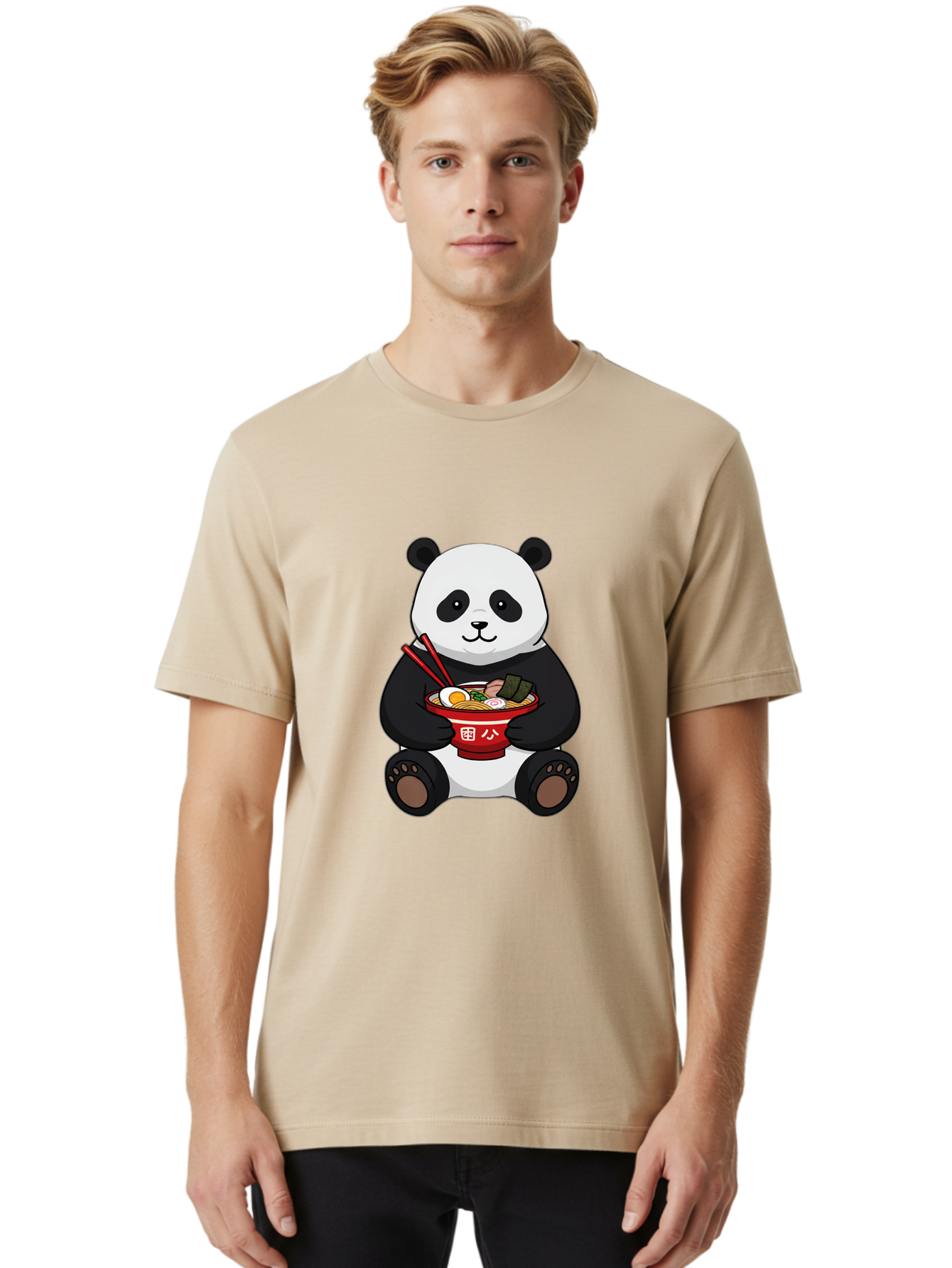 Panda-With-Ramen-1 Men'S Graphic Tee, 100% Cotton, Comfortable Casual Summer Wear, Machine Washable, Vintage Camera, Old Camera, Antique Camera, Black Camera, Classic Photography, Photography Equipment, Nostalgic Device, Film Camera, Baf336