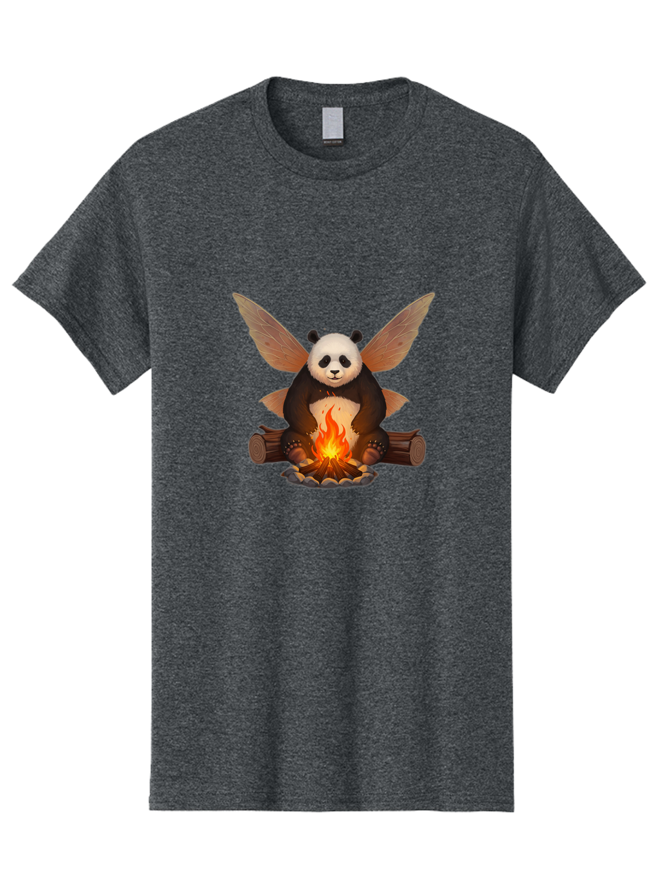 Panda-With-Wings-By-Campfire Men'S Graphic Tee, 100% Cotton, Comfortable Casual Summer Wear, Machine Washable, Vintage Camera, Old Camera, Antique Camera, Black Camera, Classic Photography, Photography Equipment, Nostalgic Device, Film Camera, Baf340