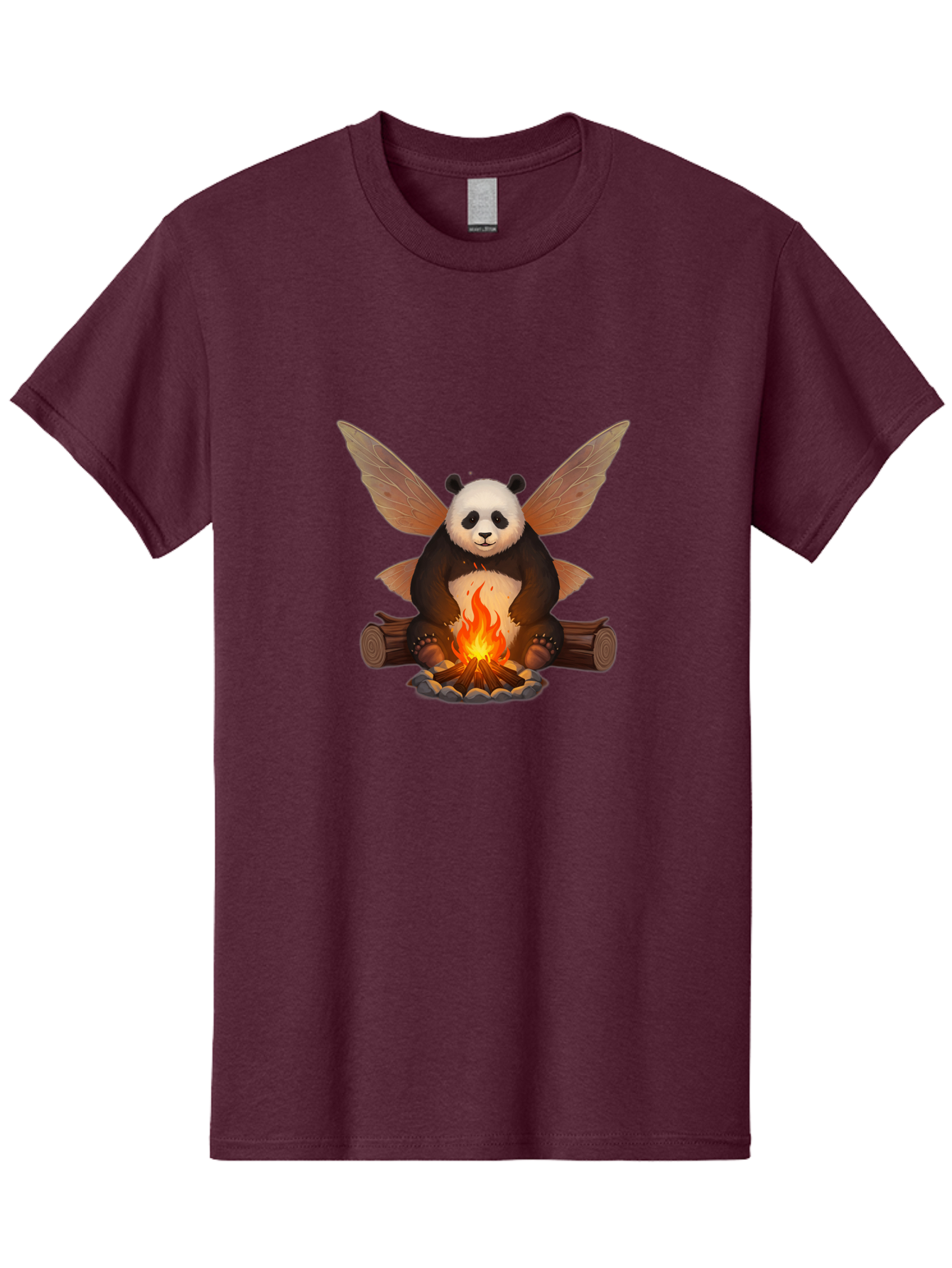 Panda-With-Wings-By-Campfire Men'S Graphic Tee, 100% Cotton, Comfortable Casual Summer Wear, Machine Washable, Vintage Camera, Old Camera, Antique Camera, Black Camera, Classic Photography, Photography Equipment, Nostalgic Device, Film Camera, Baf340