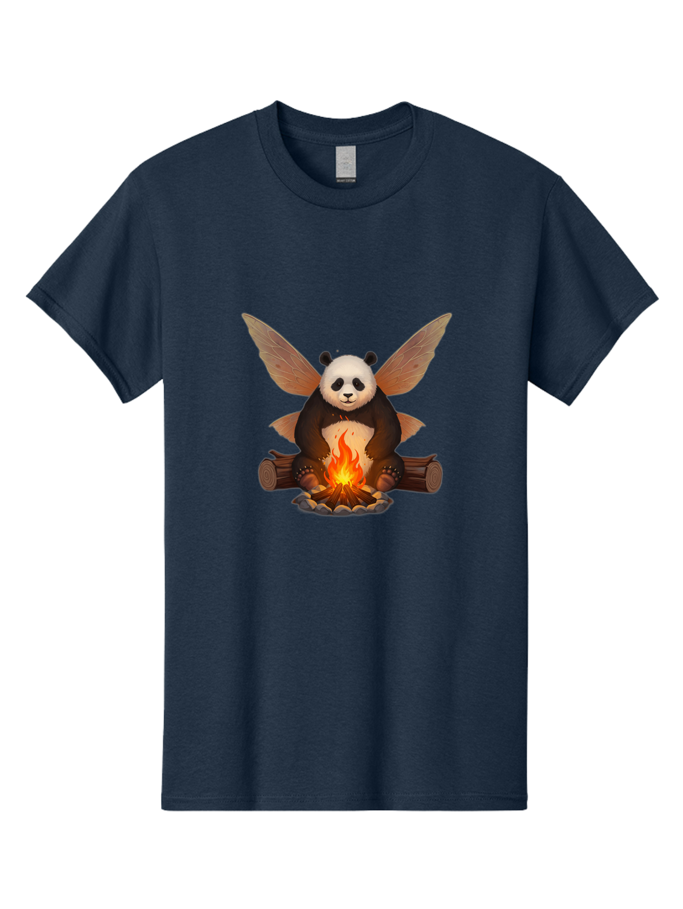 Panda-With-Wings-By-Campfire Men'S Graphic Tee, 100% Cotton, Comfortable Casual Summer Wear, Machine Washable, Vintage Camera, Old Camera, Antique Camera, Black Camera, Classic Photography, Photography Equipment, Nostalgic Device, Film Camera, Baf340