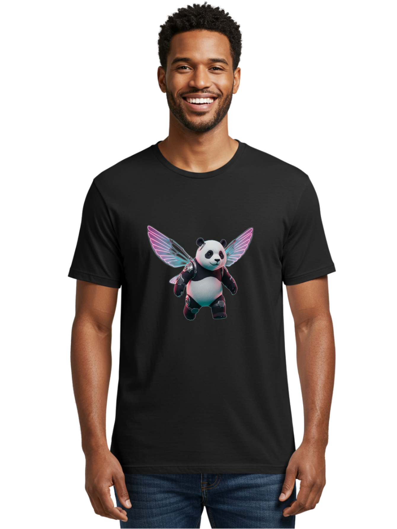Panda-With-Wings Men'S Graphic Tee, 100% Cotton, Comfortable Casual Summer Wear, Machine Washable, Vintage Camera, Old Camera, Antique Camera, Black Camera, Classic Photography, Photography Equipment, Nostalgic Device, Film Camera, Camera Art Baf341
