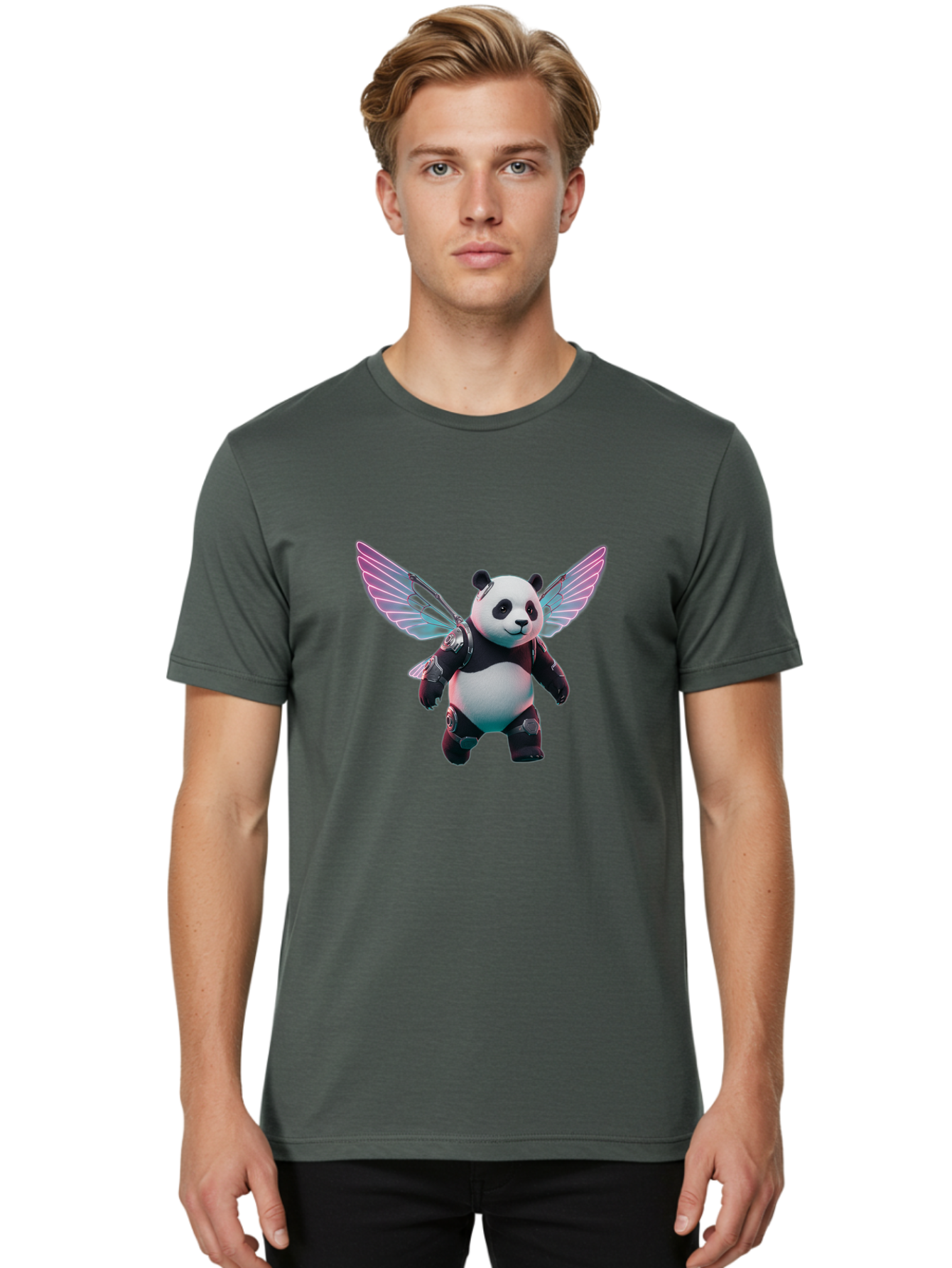 Panda-With-Wings Men'S Graphic Tee, 100% Cotton, Comfortable Casual Summer Wear, Machine Washable, Vintage Camera, Old Camera, Antique Camera, Black Camera, Classic Photography, Photography Equipment, Nostalgic Device, Film Camera, Camera Art Baf341