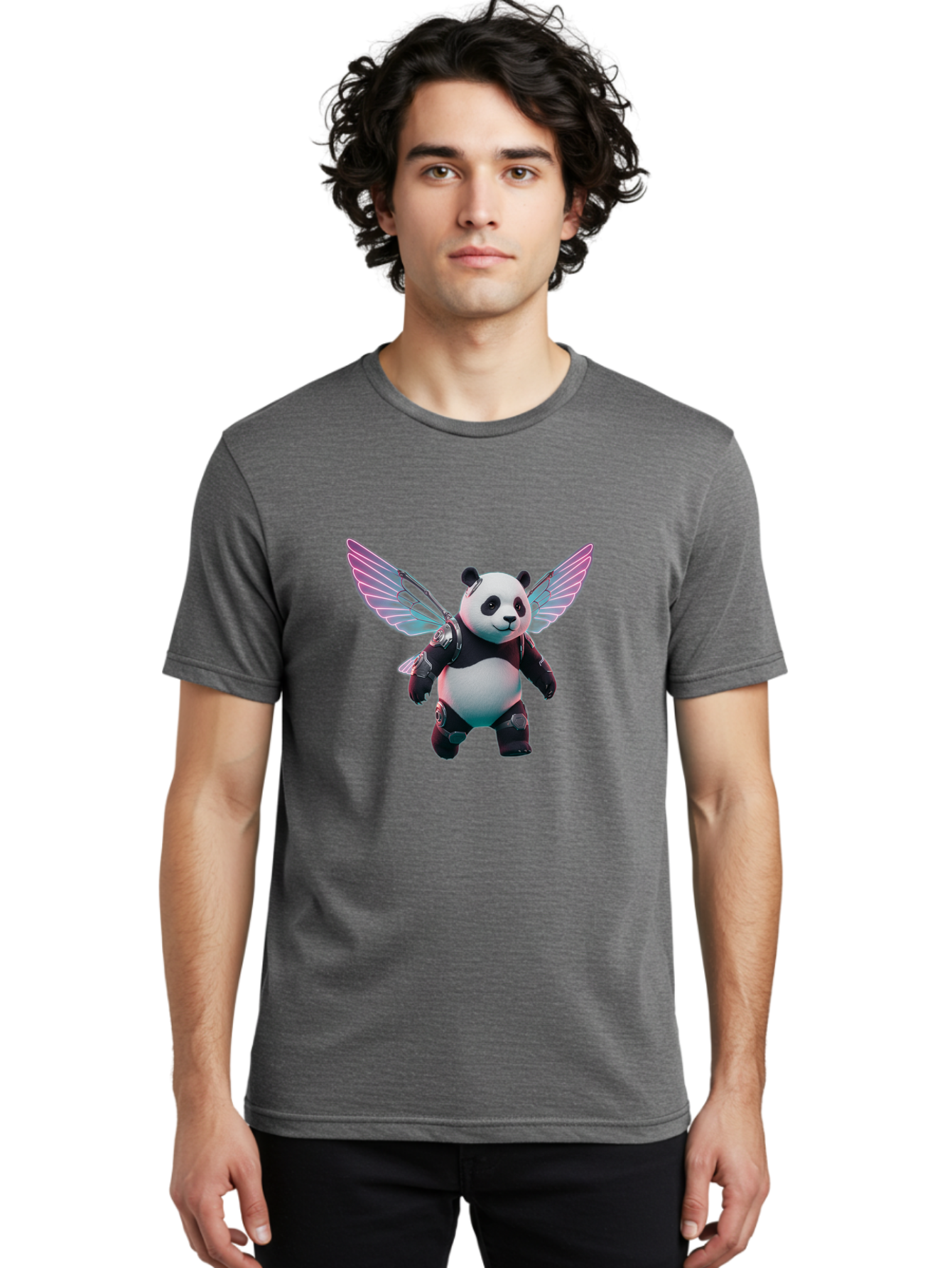 Panda-With-Wings Men'S Graphic Tee, 100% Cotton, Comfortable Casual Summer Wear, Machine Washable, Vintage Camera, Old Camera, Antique Camera, Black Camera, Classic Photography, Photography Equipment, Nostalgic Device, Film Camera, Camera Art Baf341