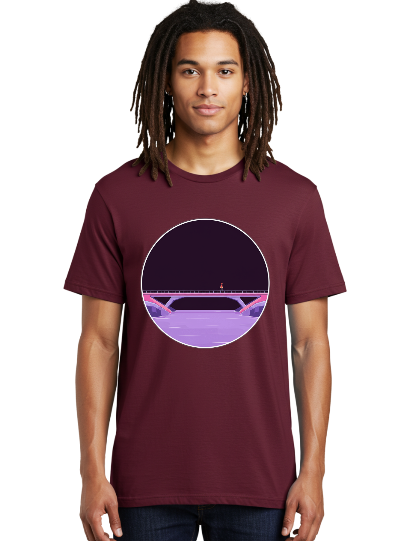 Person-On-Bridge Men'S Graphic Tee, 100% Cotton, Comfortable Casual Summer Wear, Machine Washable, Vintage Camera, Old Camera, Antique Camera, Black Camera, Classic Photography, Photography Equipment, Nostalgic Device, Film Camera, Camera Art Baf345
