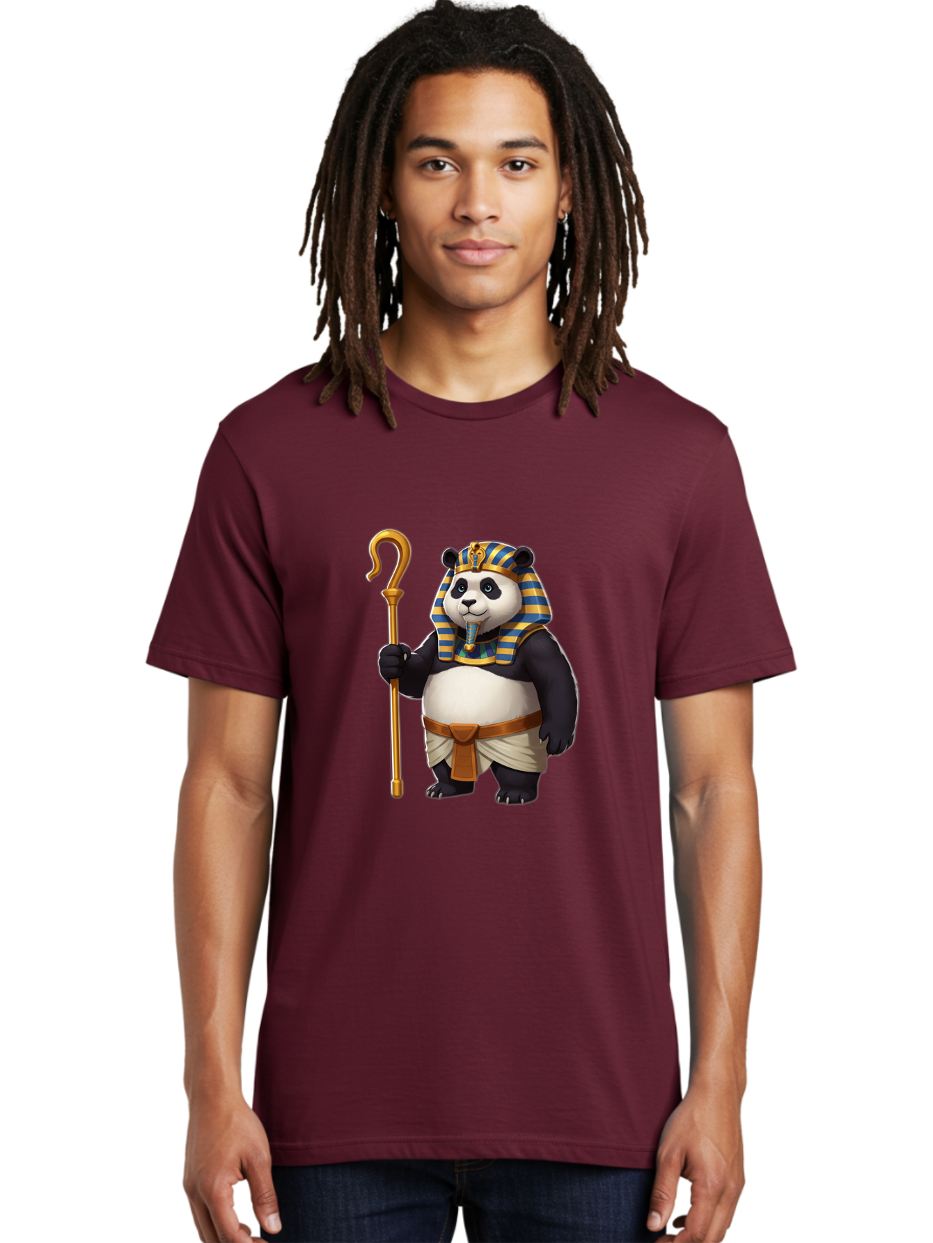 Pharaoh-Panda-1 Men'S Graphic Tee, 100% Cotton, Comfortable Casual Summer Wear, Machine Washable, Vintage Camera, Old Camera, Antique Camera, Black Camera, Classic Photography, Photography Equipment, Nostalgic Device, Film Camera, Camera Art Baf346