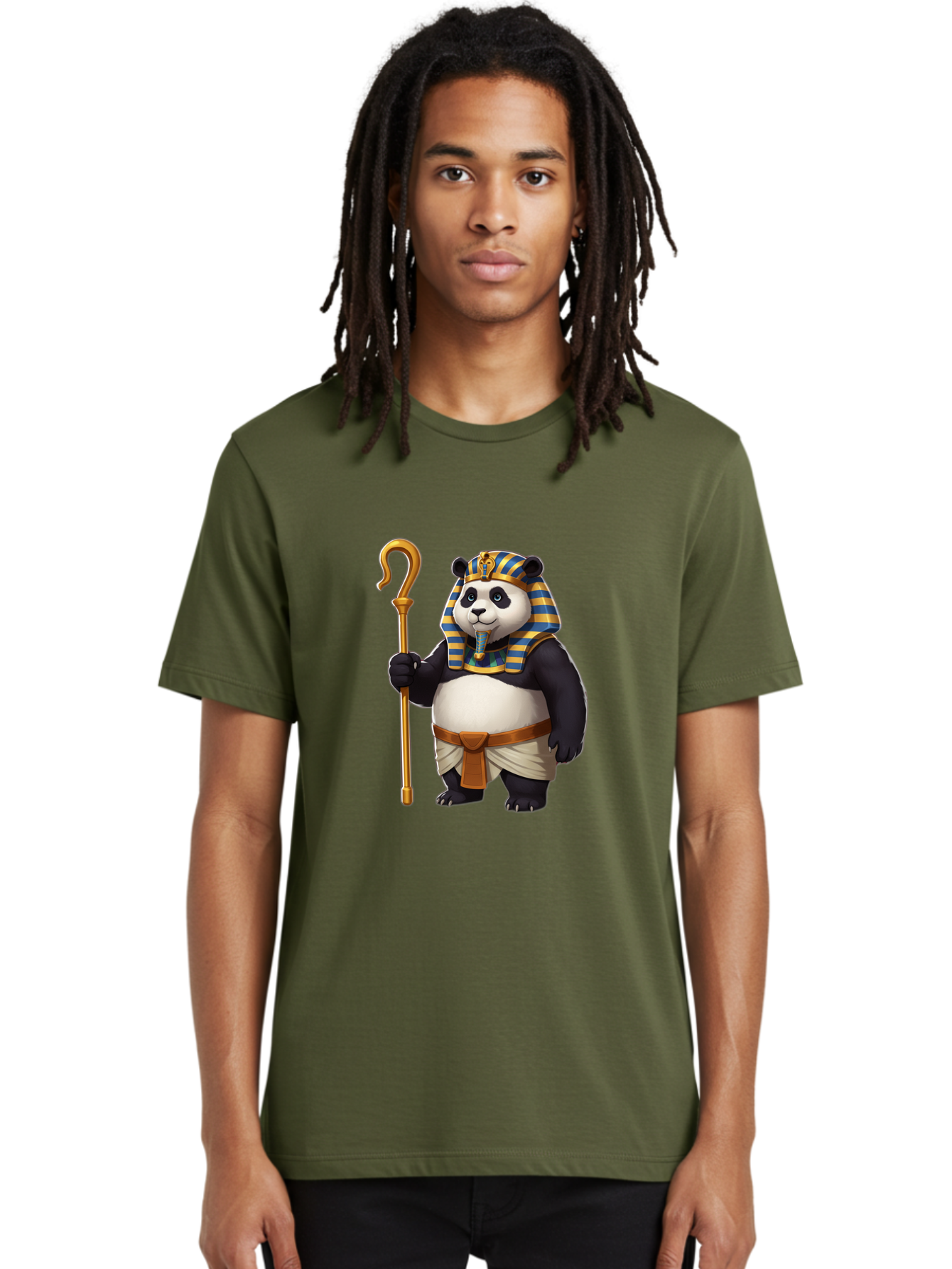 Pharaoh-Panda-1 Men'S Graphic Tee, 100% Cotton, Comfortable Casual Summer Wear, Machine Washable, Vintage Camera, Old Camera, Antique Camera, Black Camera, Classic Photography, Photography Equipment, Nostalgic Device, Film Camera, Camera Art Baf346