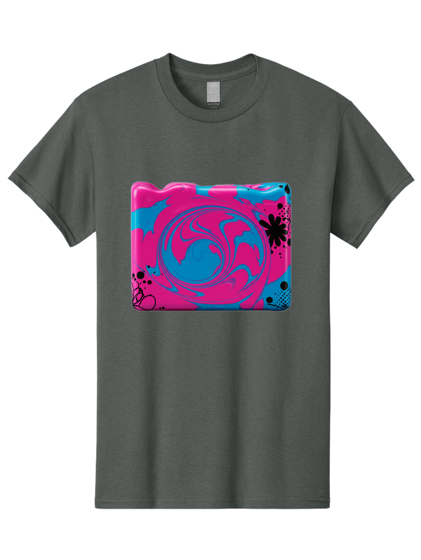 Pink-Blue-Swirl Men'S Graphic Tee, 100% Cotton, Comfortable Casual Summer Wear, Machine Washable, Vintage Camera, Old Camera, Antique Camera, Black Camera, Classic Photography, Photography Equipment, Nostalgic Device, Film Camera, Camera Art Baf349