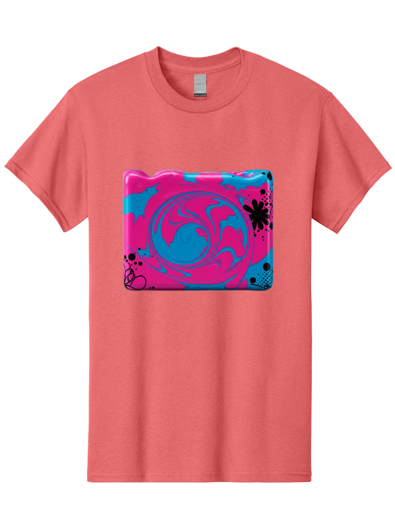 Pink-Blue-Swirl Men'S Graphic Tee, 100% Cotton, Comfortable Casual Summer Wear, Machine Washable, Vintage Camera, Old Camera, Antique Camera, Black Camera, Classic Photography, Photography Equipment, Nostalgic Device, Film Camera, Camera Art Baf349