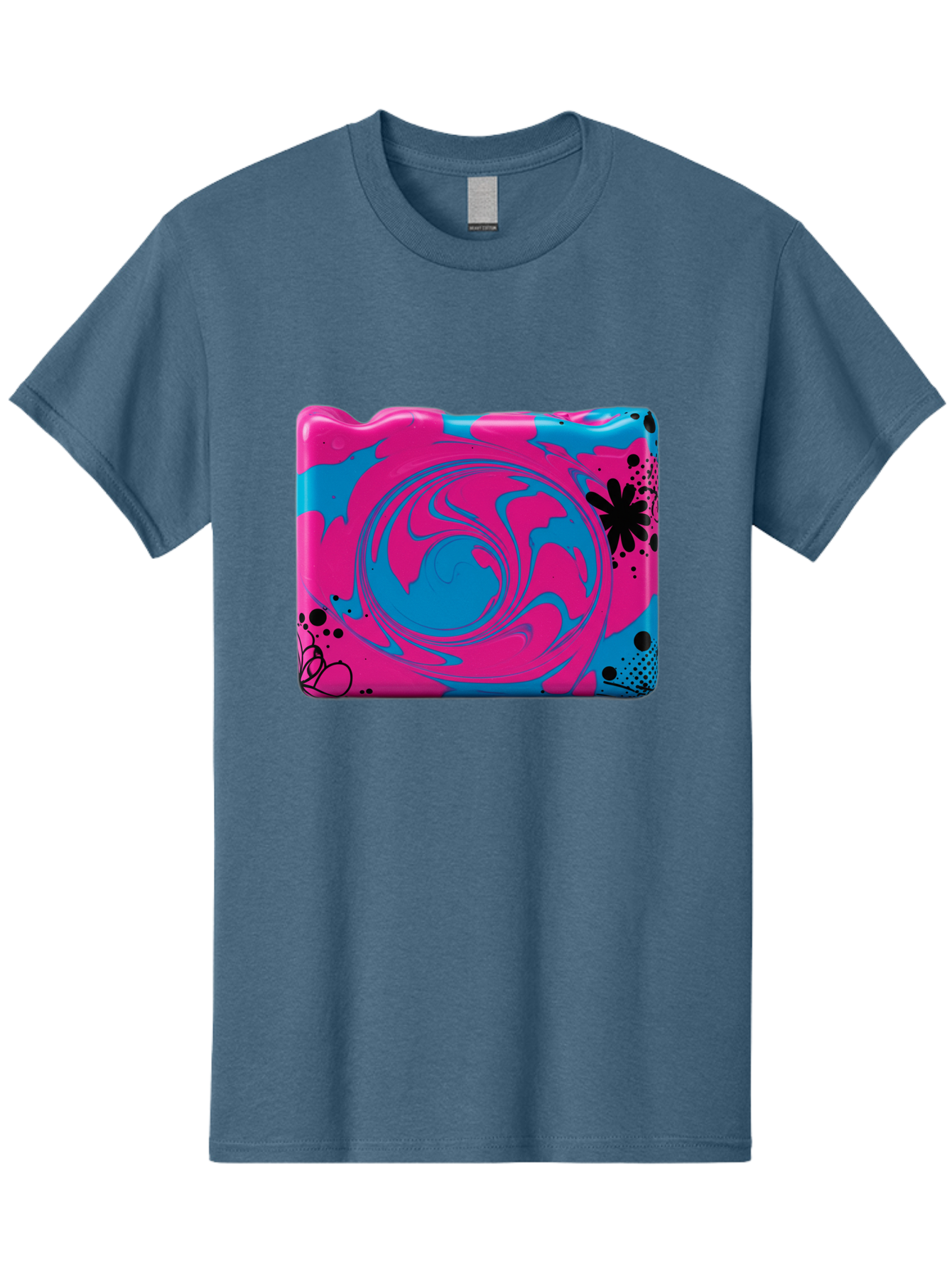 Pink-Blue-Swirl Men'S Graphic Tee, 100% Cotton, Comfortable Casual Summer Wear, Machine Washable, Vintage Camera, Old Camera, Antique Camera, Black Camera, Classic Photography, Photography Equipment, Nostalgic Device, Film Camera, Camera Art Baf349