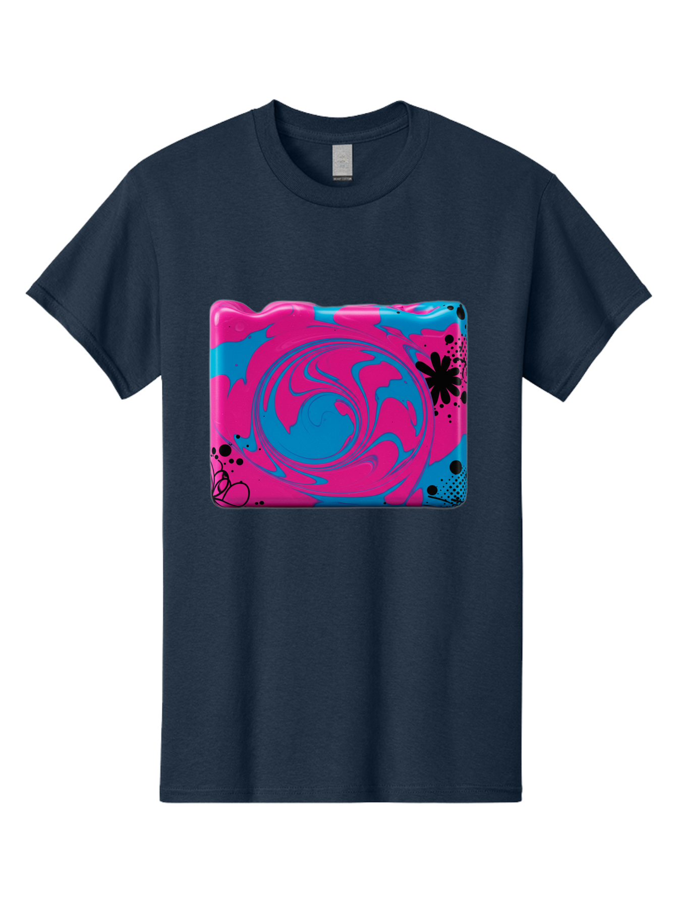 Pink-Blue-Swirl Men'S Graphic Tee, 100% Cotton, Comfortable Casual Summer Wear, Machine Washable, Vintage Camera, Old Camera, Antique Camera, Black Camera, Classic Photography, Photography Equipment, Nostalgic Device, Film Camera, Camera Art Baf349