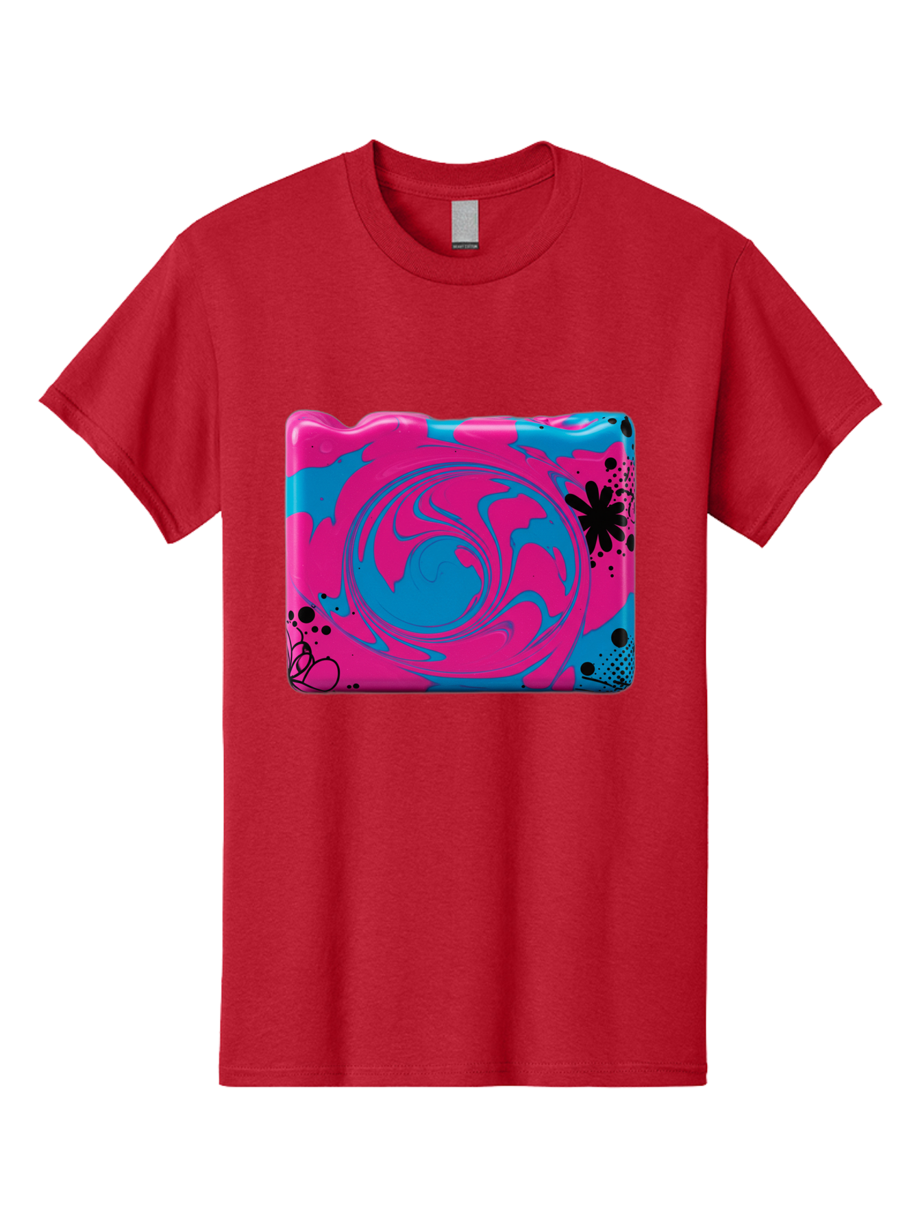 Pink-Blue-Swirl Men'S Graphic Tee, 100% Cotton, Comfortable Casual Summer Wear, Machine Washable, Vintage Camera, Old Camera, Antique Camera, Black Camera, Classic Photography, Photography Equipment, Nostalgic Device, Film Camera, Camera Art Baf349