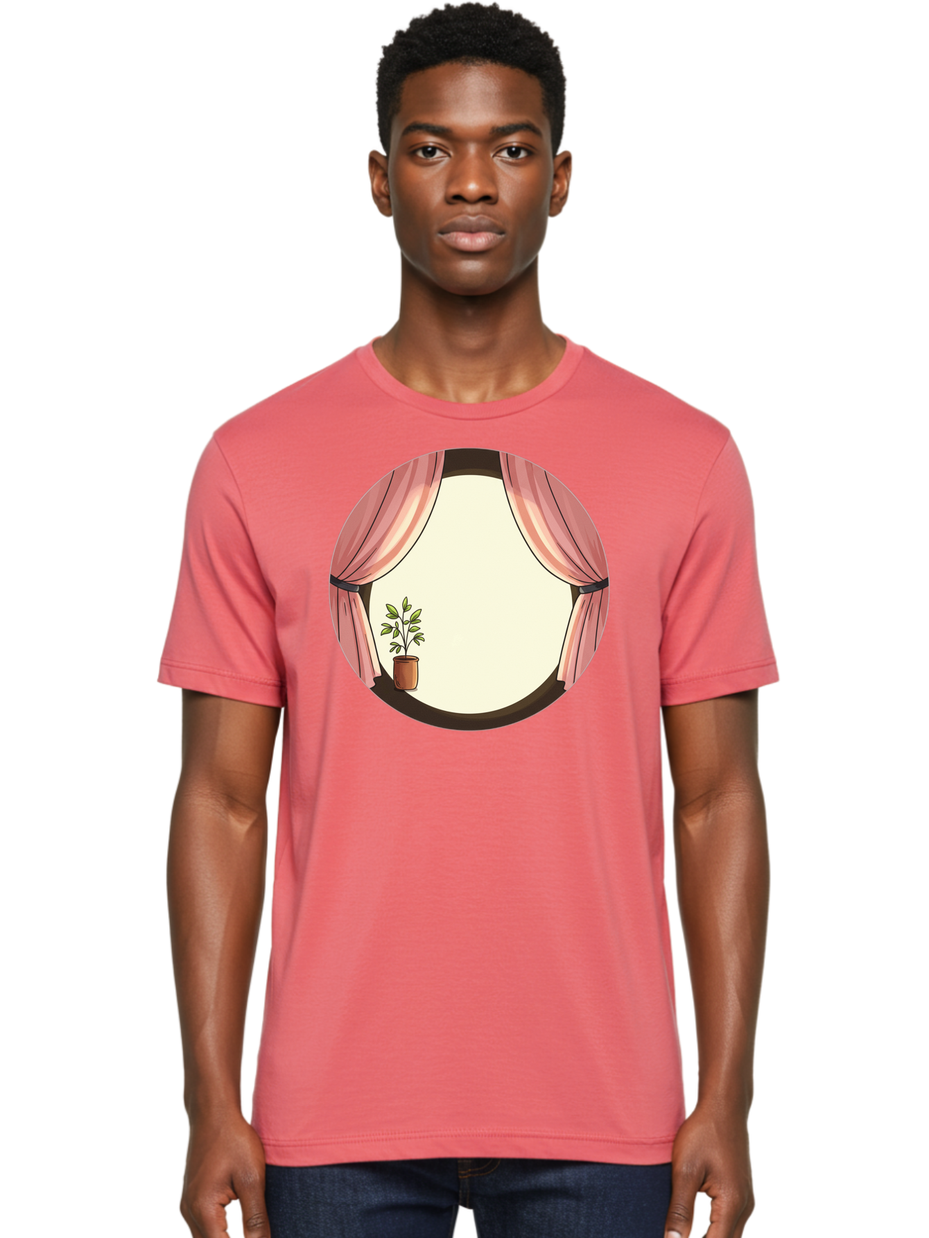 Pink-Curtain-Potted-Plant Men'S Graphic Tee, 100% Cotton, Comfortable Casual Summer Wear, Machine Washable, Vintage Camera, Old Camera, Antique Camera, Black Camera, Classic Photography, Photography Equipment, Nostalgic Device, Film Camera, Baf350