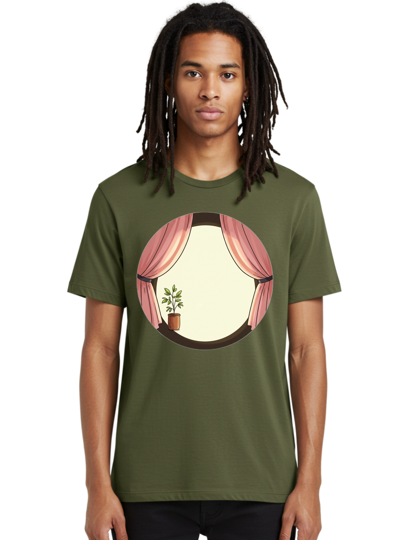 Pink-Curtain-Potted-Plant Men'S Graphic Tee, 100% Cotton, Comfortable Casual Summer Wear, Machine Washable, Vintage Camera, Old Camera, Antique Camera, Black Camera, Classic Photography, Photography Equipment, Nostalgic Device, Film Camera, Baf350