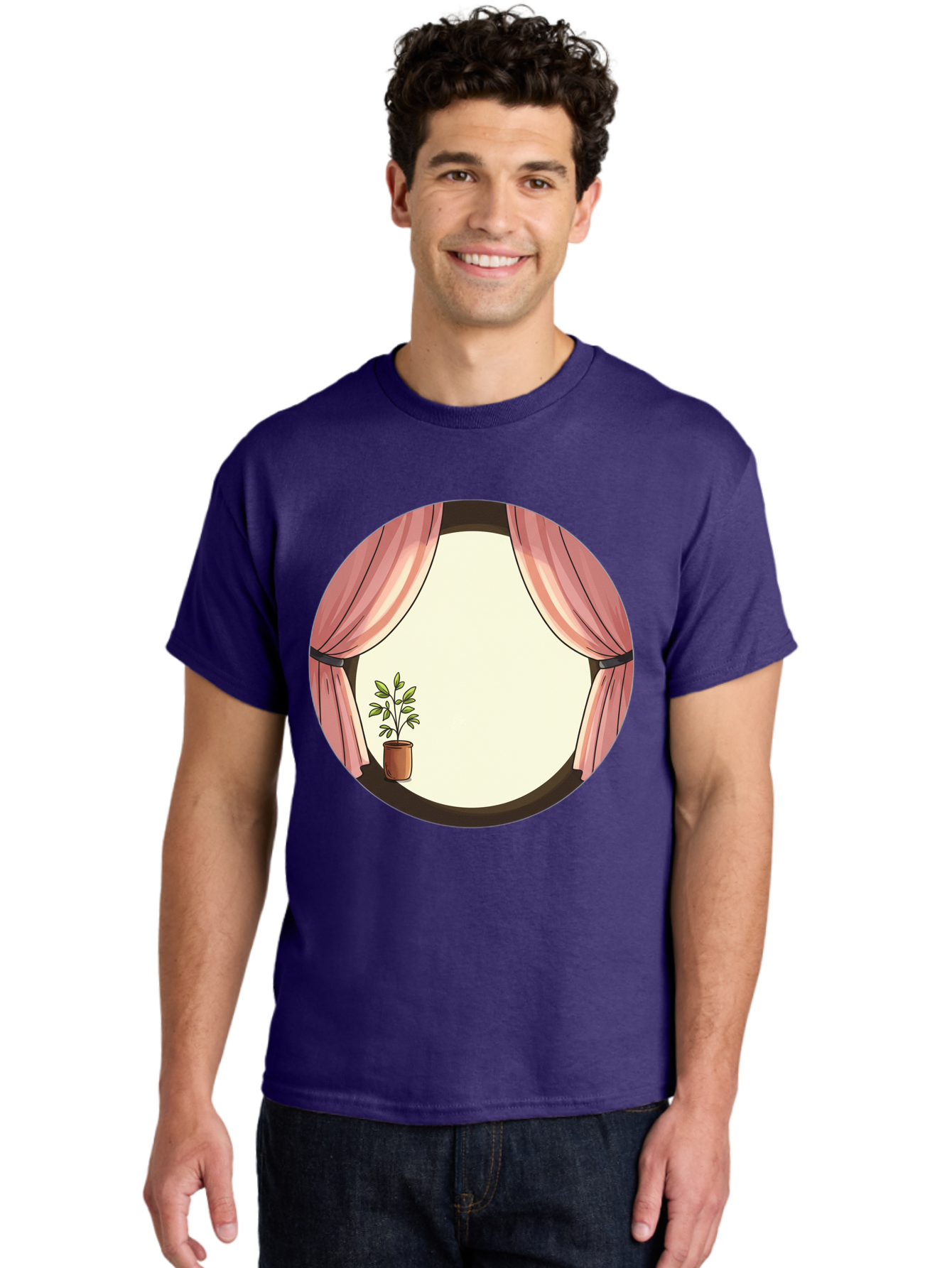 Pink-Curtain-Potted-Plant Men'S Graphic Tee, 100% Cotton, Comfortable Casual Summer Wear, Machine Washable, Vintage Camera, Old Camera, Antique Camera, Black Camera, Classic Photography, Photography Equipment, Nostalgic Device, Film Camera, Baf350