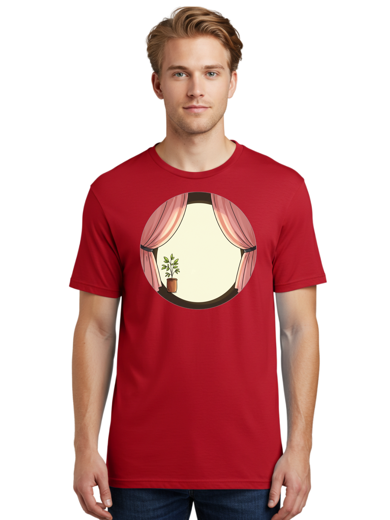 Pink-Curtain-Potted-Plant Men'S Graphic Tee, 100% Cotton, Comfortable Casual Summer Wear, Machine Washable, Vintage Camera, Old Camera, Antique Camera, Black Camera, Classic Photography, Photography Equipment, Nostalgic Device, Film Camera, Baf350