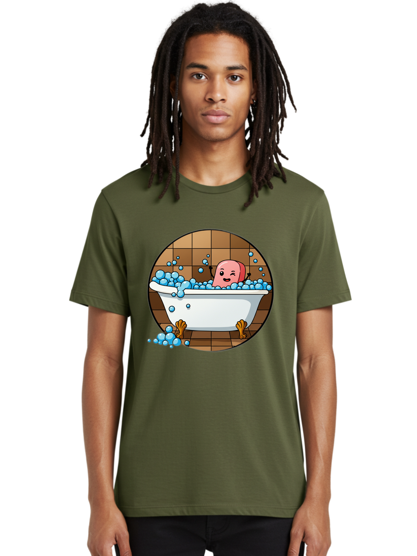 Pink-Head-In-White-Bathtub Men'S Graphic Tee, 100% Cotton, Comfortable Casual Summer Wear, Machine Washable, Vintage Camera, Old Camera, Antique Camera, Black Camera, Classic Photography, Photography Equipment, Nostalgic Device, Film Camera, Baf352
