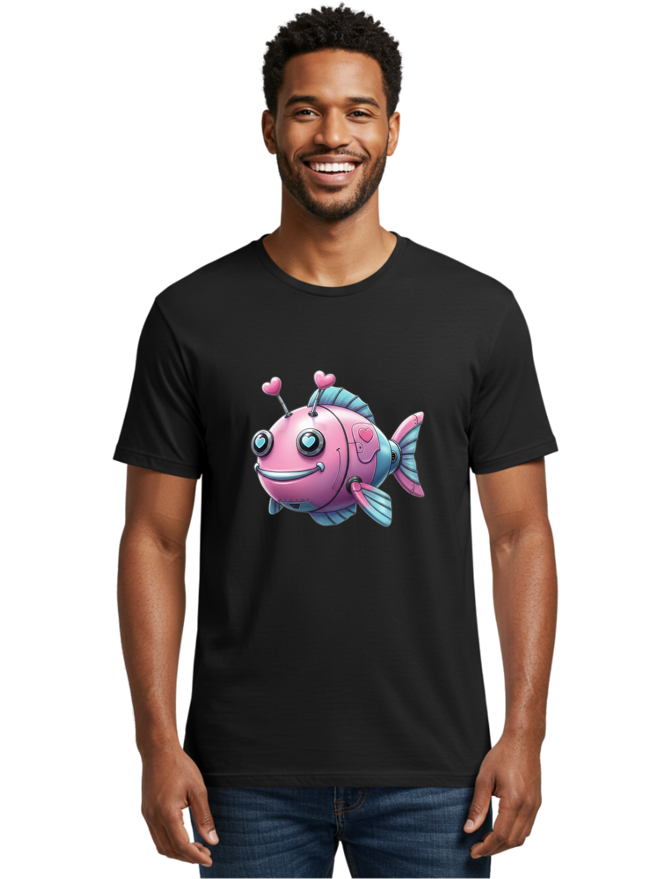 Pink-Robot-Fish Men'S Graphic Tee, 100% Cotton, Comfortable Casual Summer Wear, Machine Washable, Vintage Camera, Old Camera, Antique Camera, Black Camera, Classic Photography, Photography Equipment, Nostalgic Device, Film Camera, Camera Art Baf354