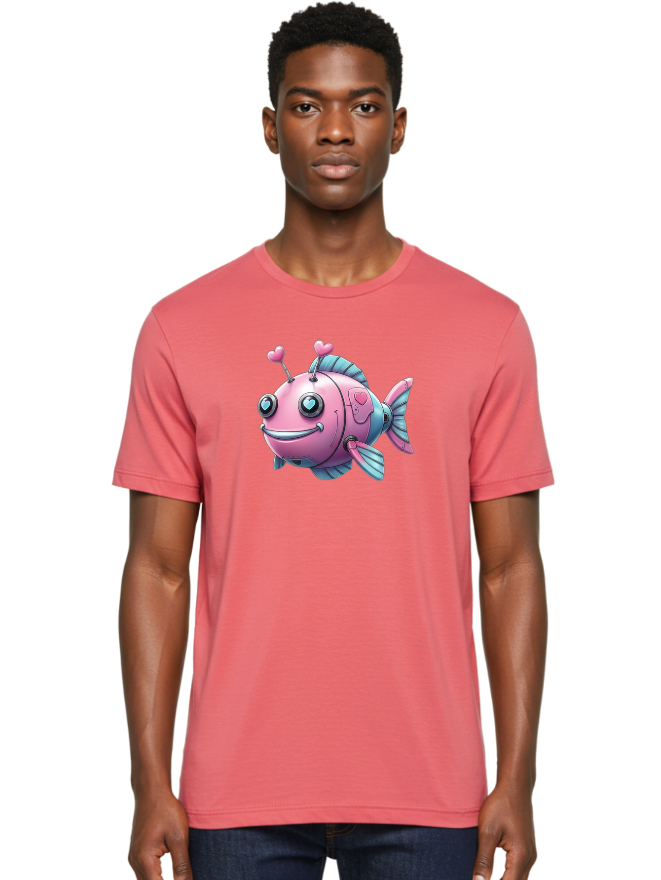 Pink-Robot-Fish Men'S Graphic Tee, 100% Cotton, Comfortable Casual Summer Wear, Machine Washable, Vintage Camera, Old Camera, Antique Camera, Black Camera, Classic Photography, Photography Equipment, Nostalgic Device, Film Camera, Camera Art Baf354
