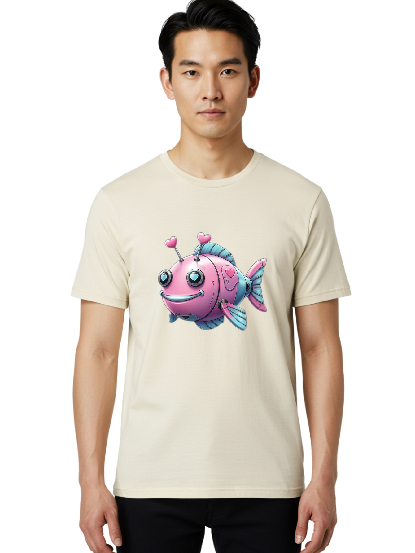 Pink-Robot-Fish Men'S Graphic Tee, 100% Cotton, Comfortable Casual Summer Wear, Machine Washable, Vintage Camera, Old Camera, Antique Camera, Black Camera, Classic Photography, Photography Equipment, Nostalgic Device, Film Camera, Camera Art Baf354