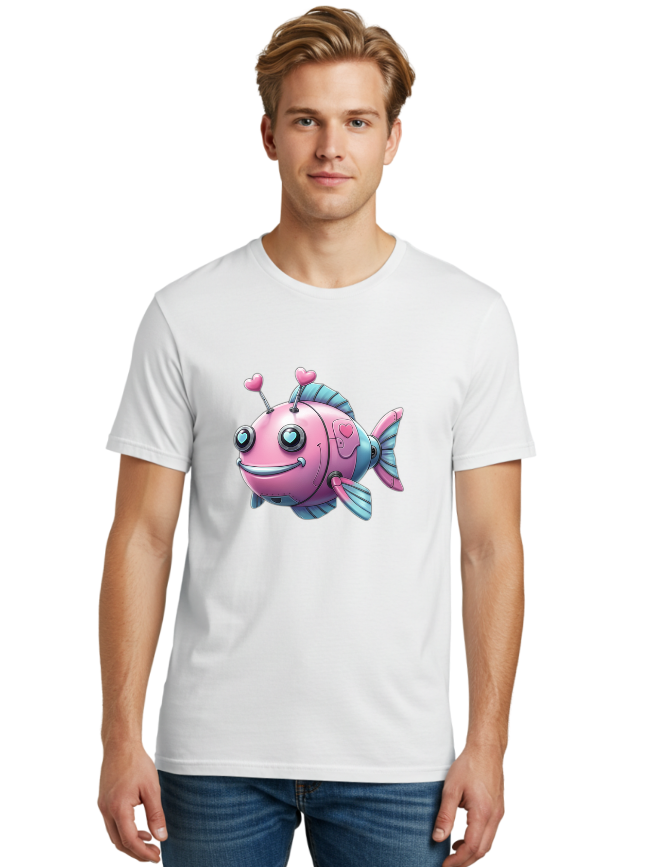 Pink-Robot-Fish Men'S Graphic Tee, 100% Cotton, Comfortable Casual Summer Wear, Machine Washable, Vintage Camera, Old Camera, Antique Camera, Black Camera, Classic Photography, Photography Equipment, Nostalgic Device, Film Camera, Camera Art Baf354
