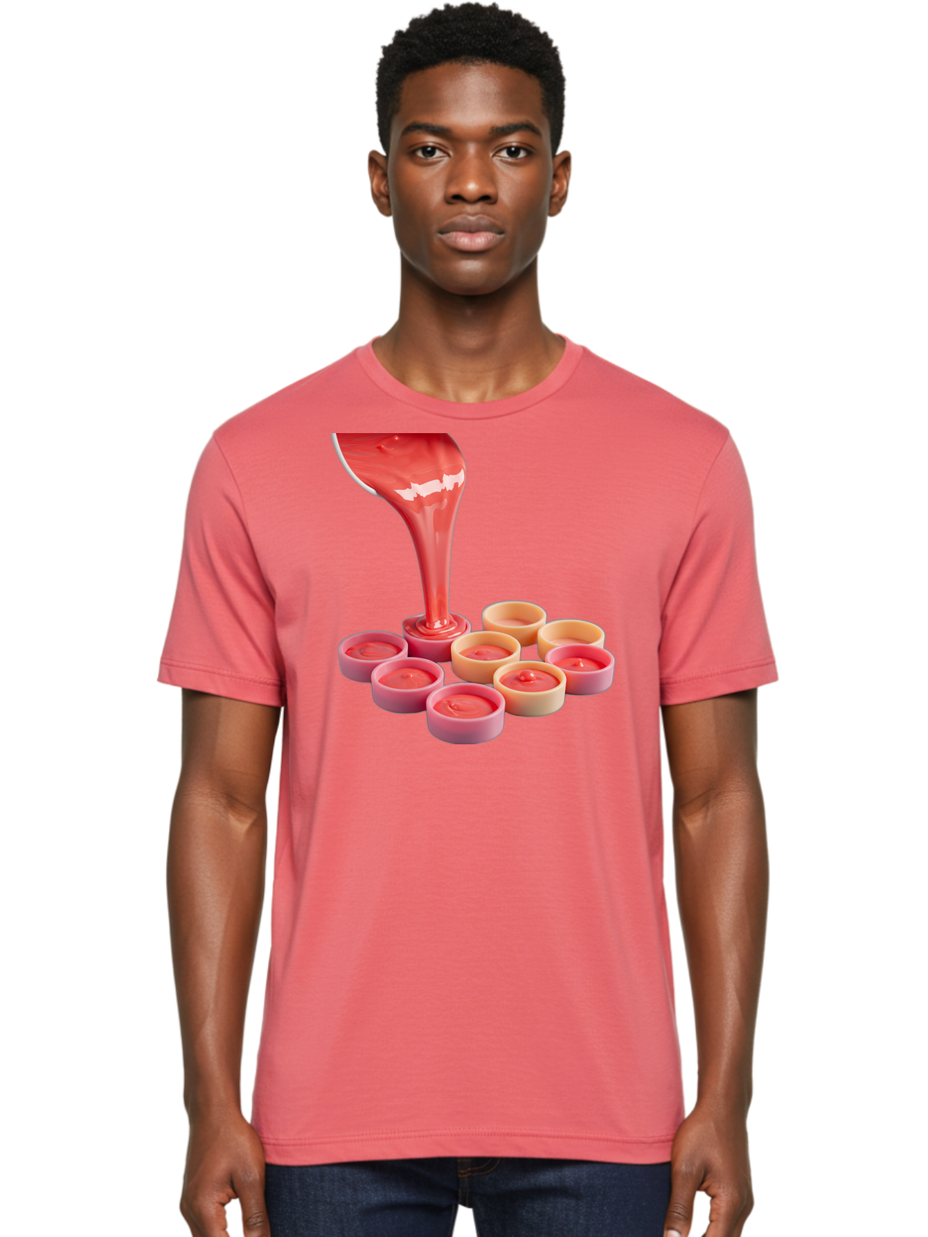 Pink-Sauce-Pouring-Into-Containers Men'S Graphic Tee, 100% Cotton, Comfortable Casual Summer Wear, Machine Washable, Vintage Camera, Old Camera, Antique Camera, Black Camera, Classic Photography, Photography Equipment, Nostalgic Device, Baf355