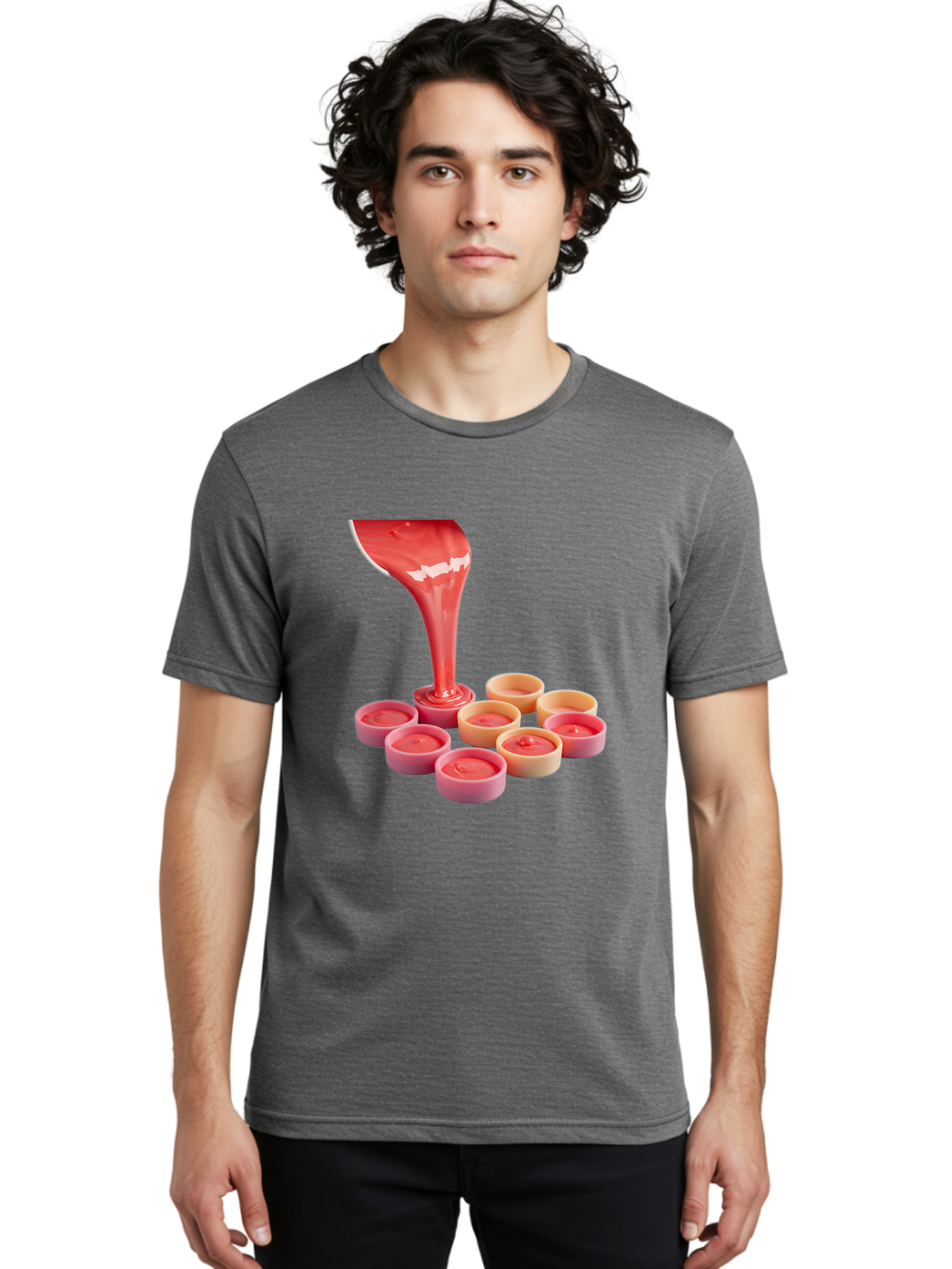 Pink-Sauce-Pouring-Into-Containers Men'S Graphic Tee, 100% Cotton, Comfortable Casual Summer Wear, Machine Washable, Vintage Camera, Old Camera, Antique Camera, Black Camera, Classic Photography, Photography Equipment, Nostalgic Device, Baf355