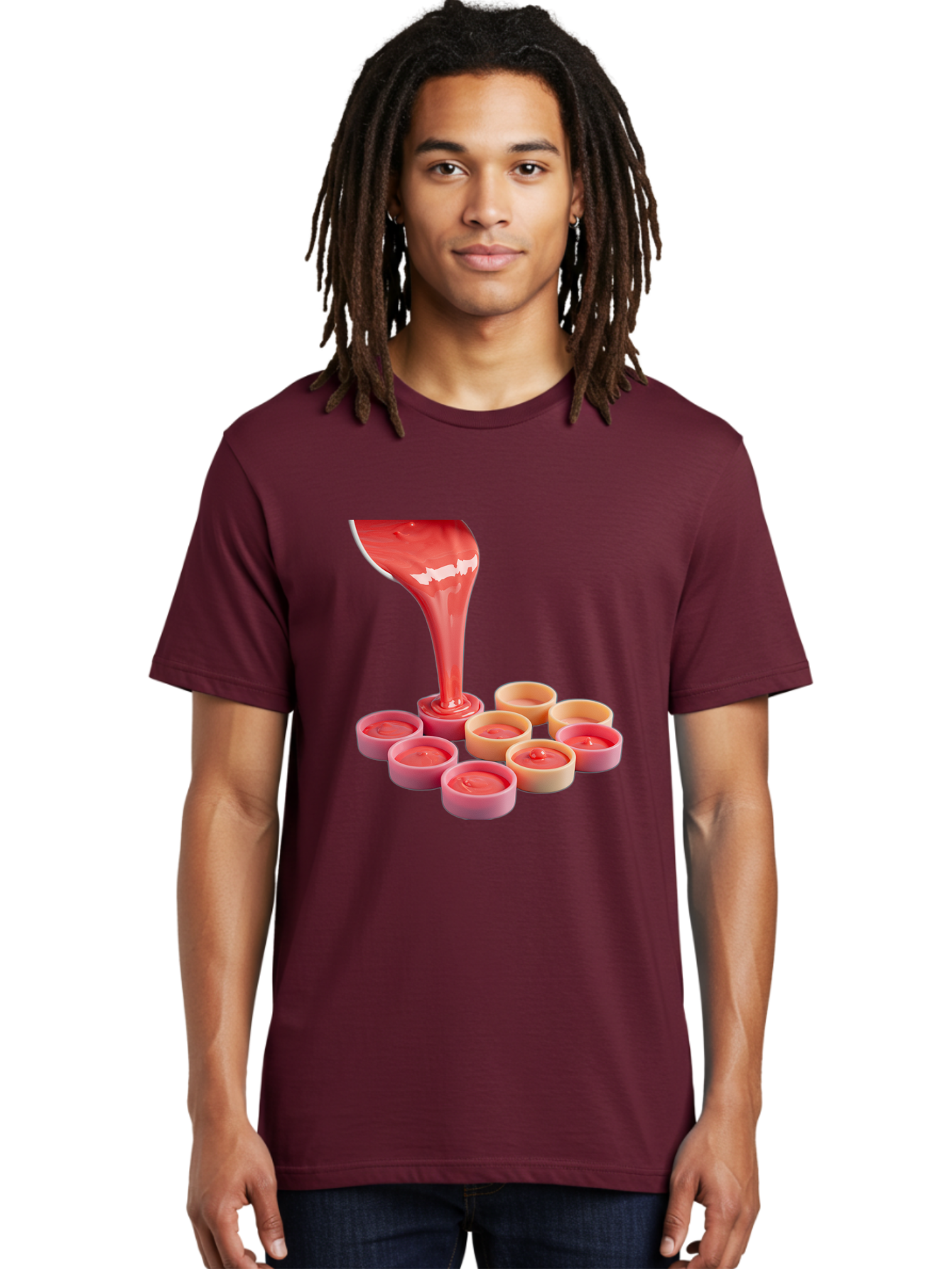 Pink-Sauce-Pouring-Into-Containers Men'S Graphic Tee, 100% Cotton, Comfortable Casual Summer Wear, Machine Washable, Vintage Camera, Old Camera, Antique Camera, Black Camera, Classic Photography, Photography Equipment, Nostalgic Device, Baf355