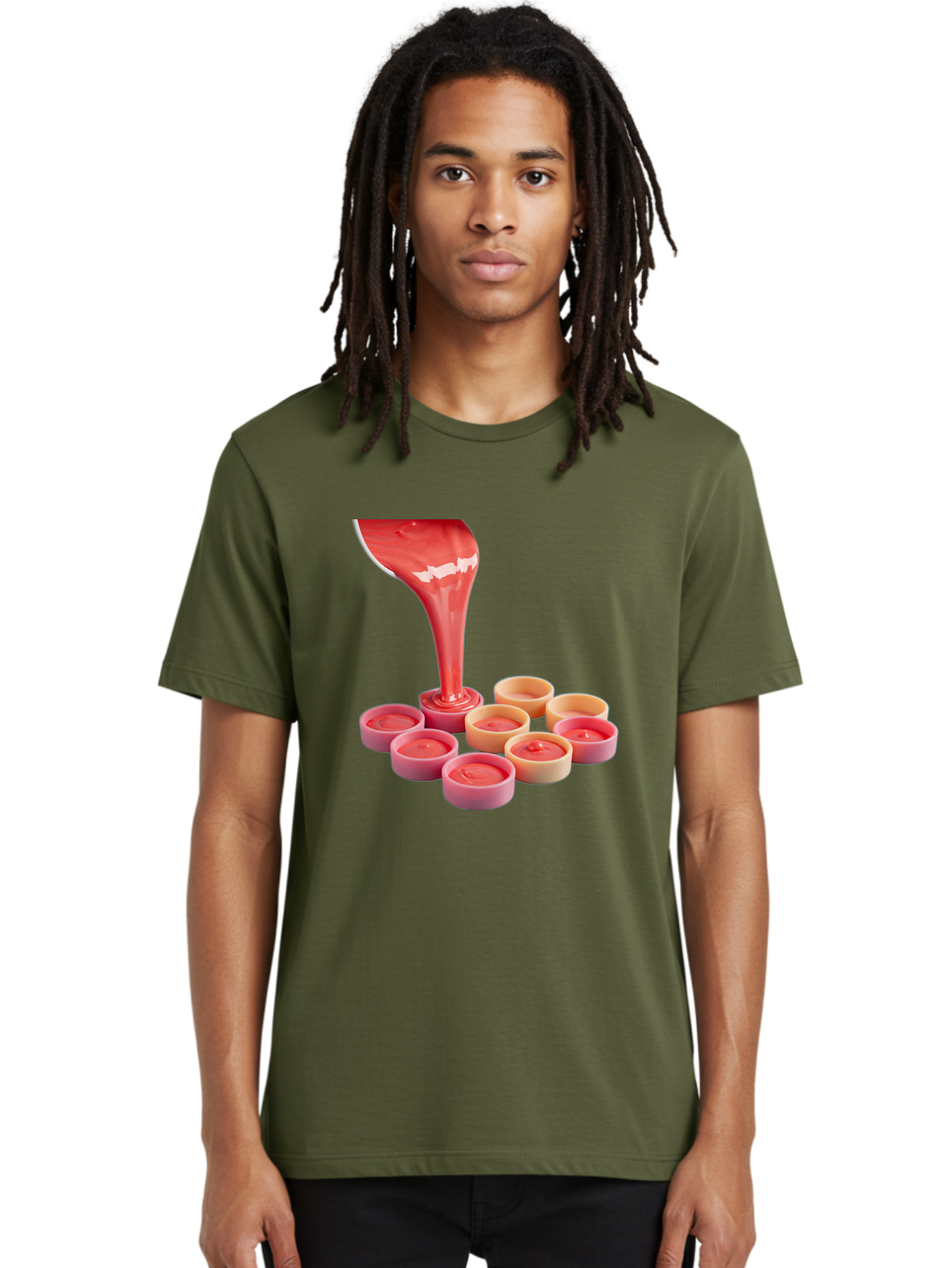 Pink-Sauce-Pouring-Into-Containers Men'S Graphic Tee, 100% Cotton, Comfortable Casual Summer Wear, Machine Washable, Vintage Camera, Old Camera, Antique Camera, Black Camera, Classic Photography, Photography Equipment, Nostalgic Device, Baf355