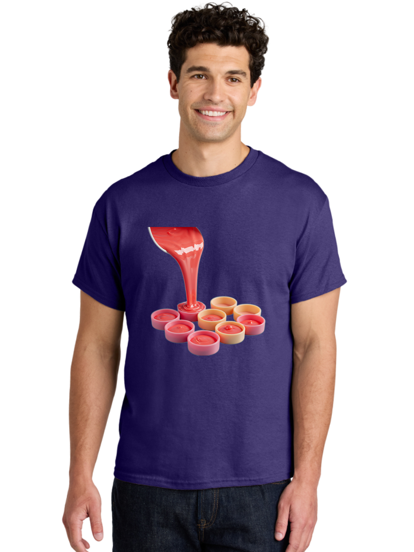 Pink-Sauce-Pouring-Into-Containers Men'S Graphic Tee, 100% Cotton, Comfortable Casual Summer Wear, Machine Washable, Vintage Camera, Old Camera, Antique Camera, Black Camera, Classic Photography, Photography Equipment, Nostalgic Device, Baf355