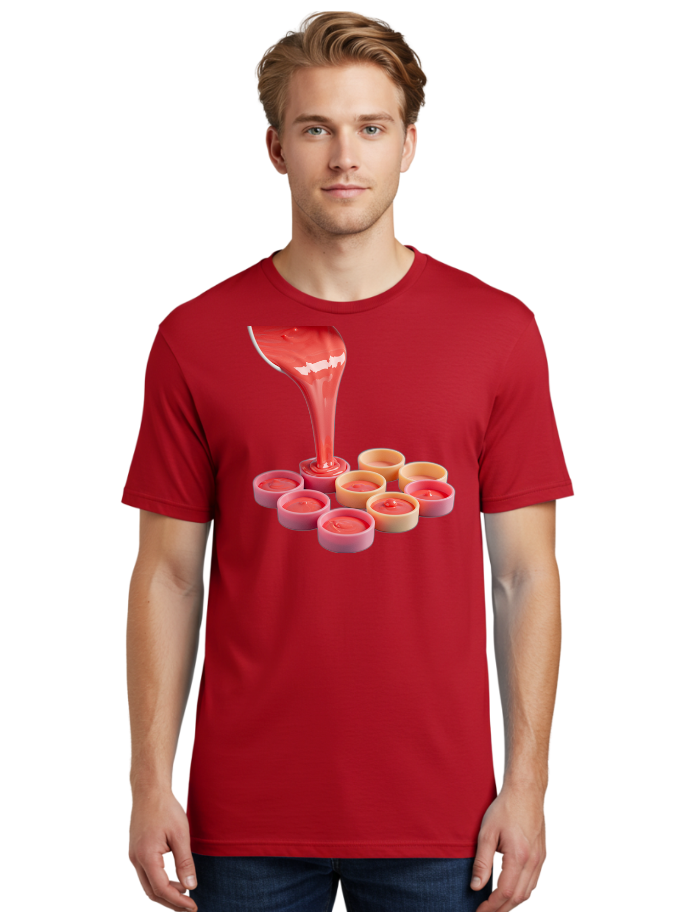 Pink-Sauce-Pouring-Into-Containers Men'S Graphic Tee, 100% Cotton, Comfortable Casual Summer Wear, Machine Washable, Vintage Camera, Old Camera, Antique Camera, Black Camera, Classic Photography, Photography Equipment, Nostalgic Device, Baf355