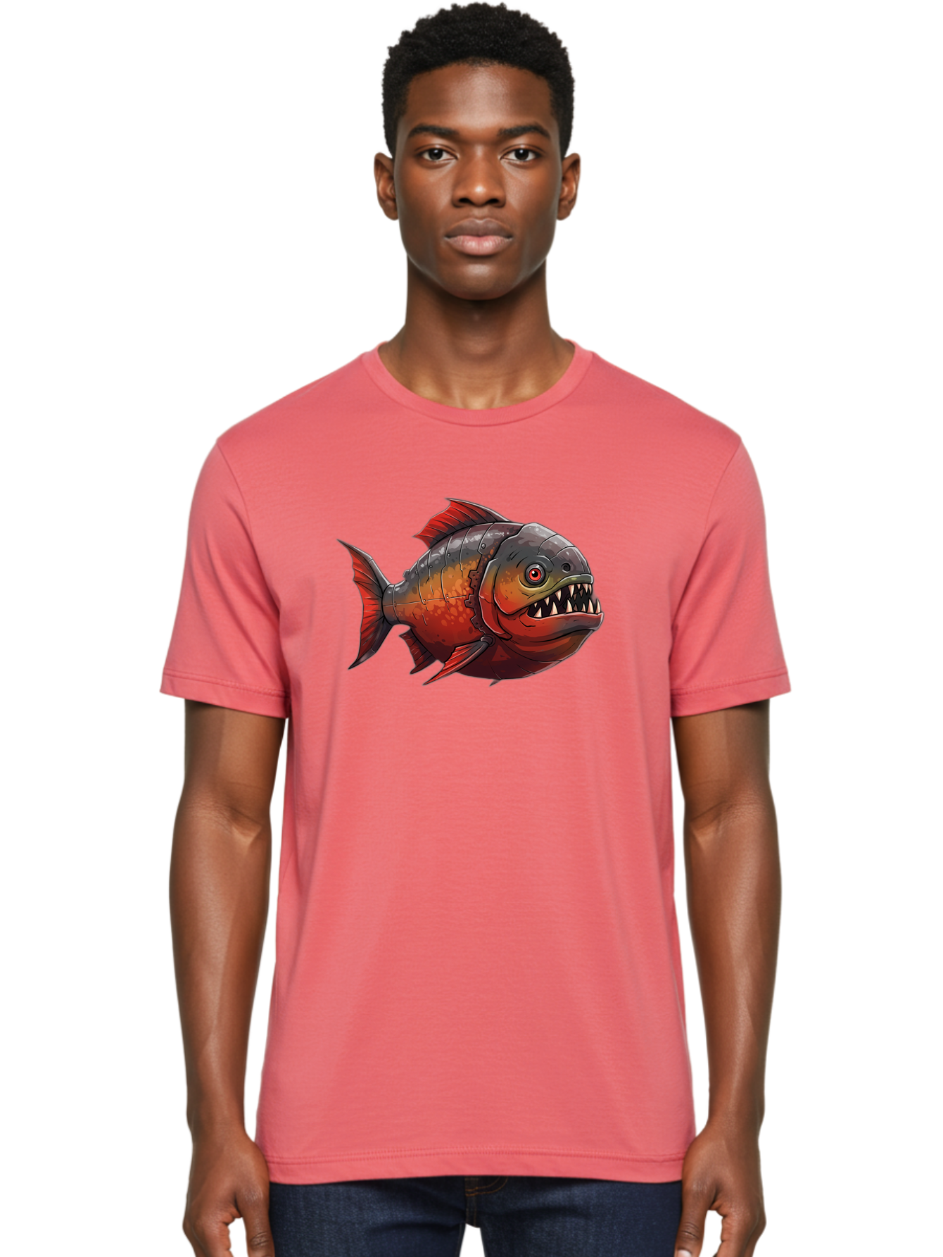 Piranha Men'S Graphic Tee, 100% Cotton, Comfortable Casual Summer Wear, Machine Washable, Vintage Camera, Old Camera, Antique Camera, Black Camera, Classic Photography, Photography Equipment, Nostalgic Device, Film Camera, Camera Art Baf360
