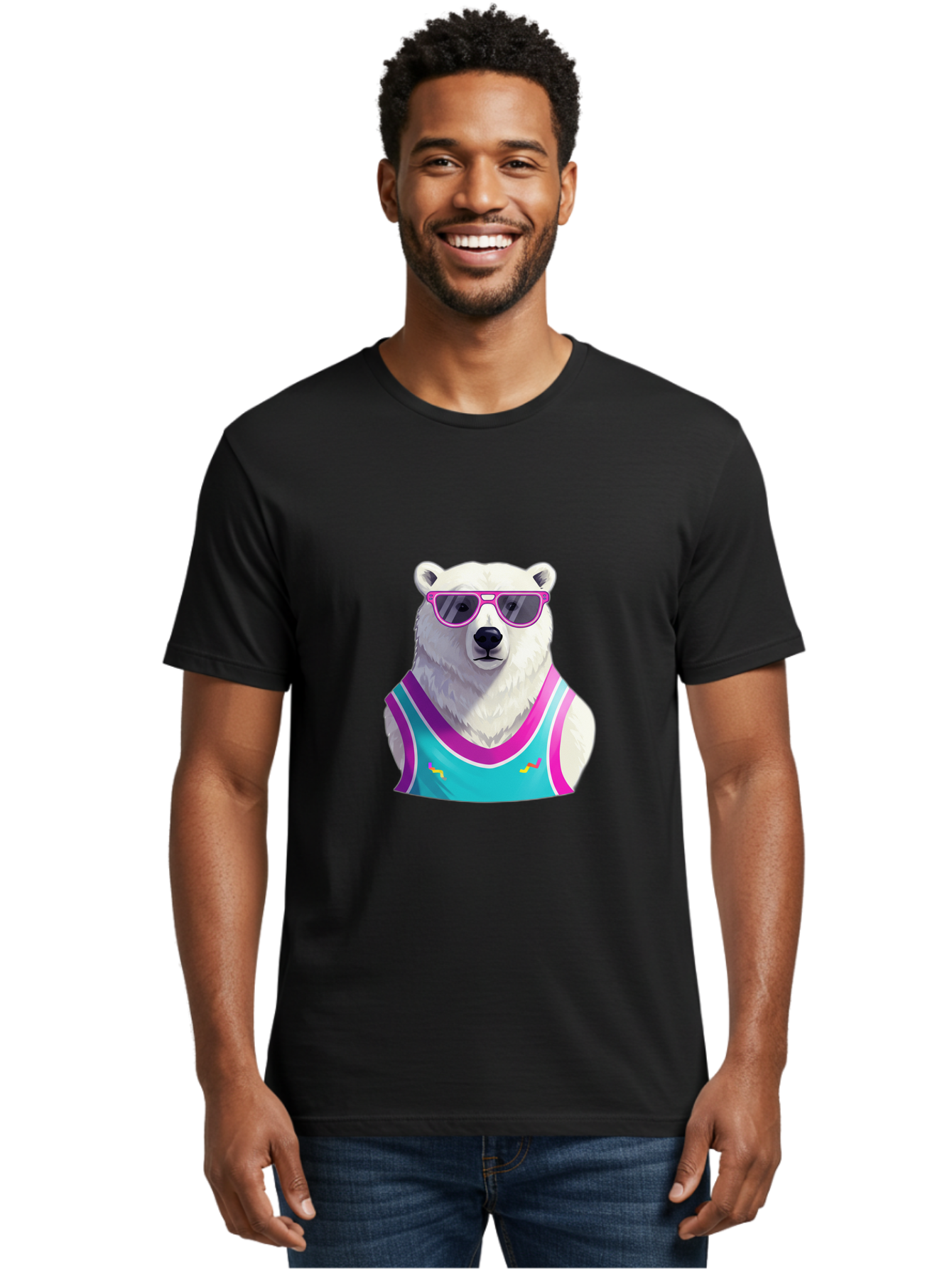 Polar-Bear-1 Men'S Graphic Tee, 100% Cotton, Comfortable Casual Summer Wear, Machine Washable, Vintage Camera, Old Camera, Antique Camera, Black Camera, Classic Photography, Photography Equipment, Nostalgic Device, Film Camera, Camera Art Baf362