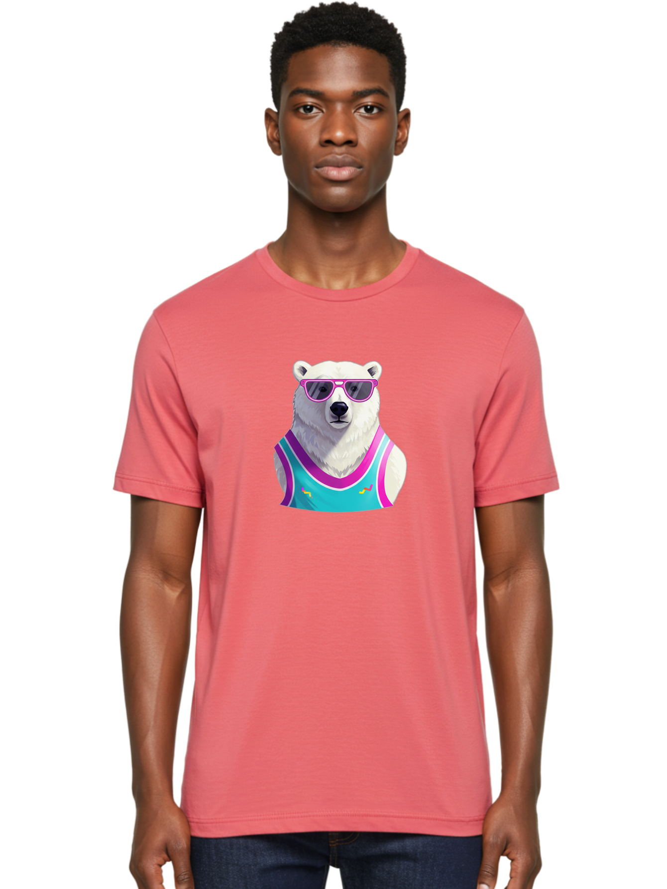 Polar-Bear-1 Men'S Graphic Tee, 100% Cotton, Comfortable Casual Summer Wear, Machine Washable, Vintage Camera, Old Camera, Antique Camera, Black Camera, Classic Photography, Photography Equipment, Nostalgic Device, Film Camera, Camera Art Baf362